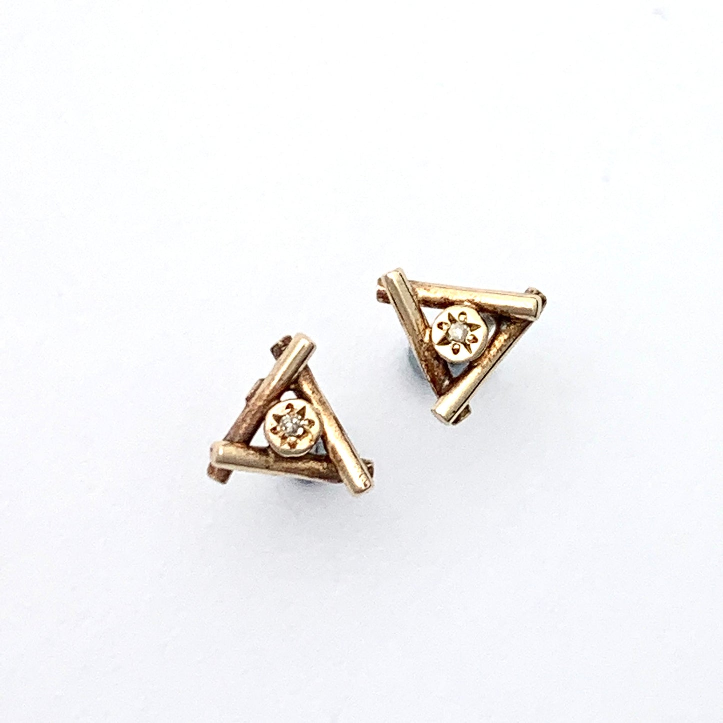 Tiny Star-set Diamond Stud Earrings in 9CT Rose Gold