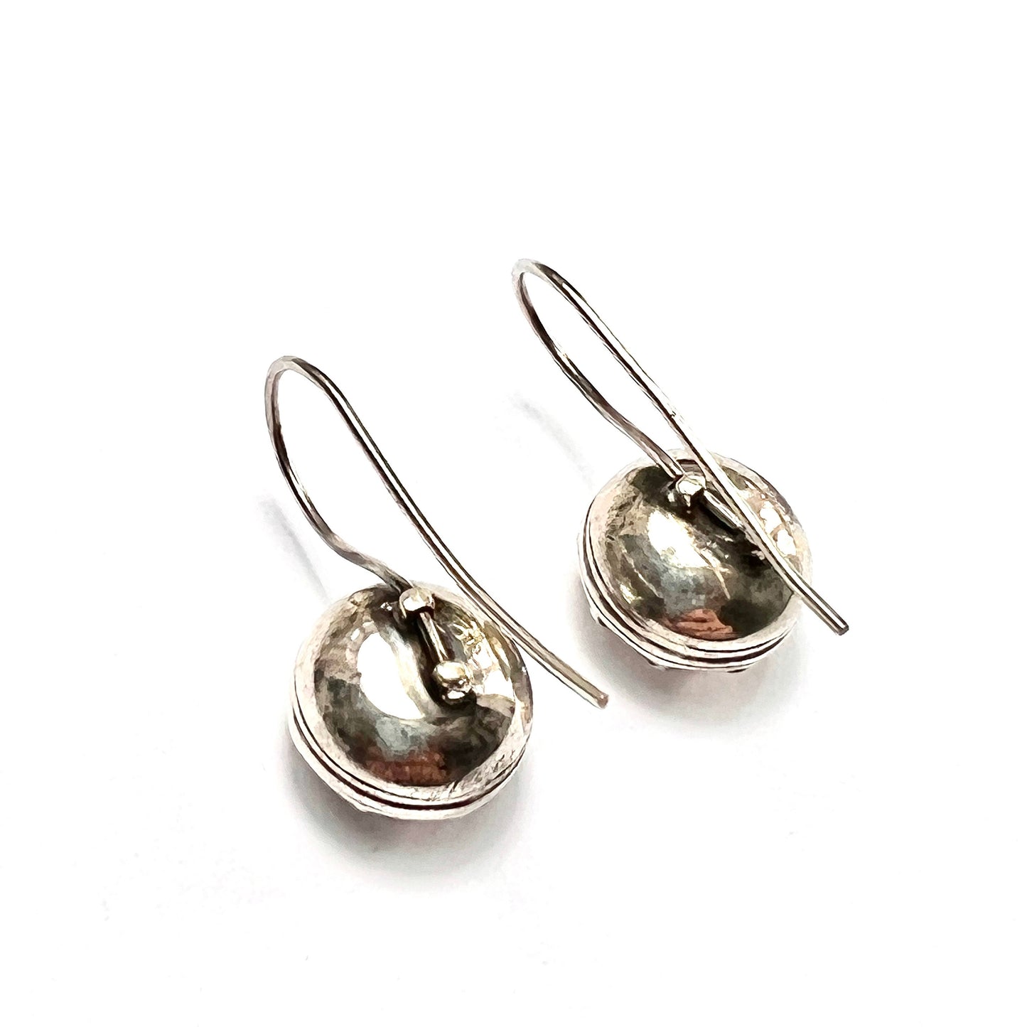 Large Georgian Silver Paste Solitaire Dormeuse Earrings