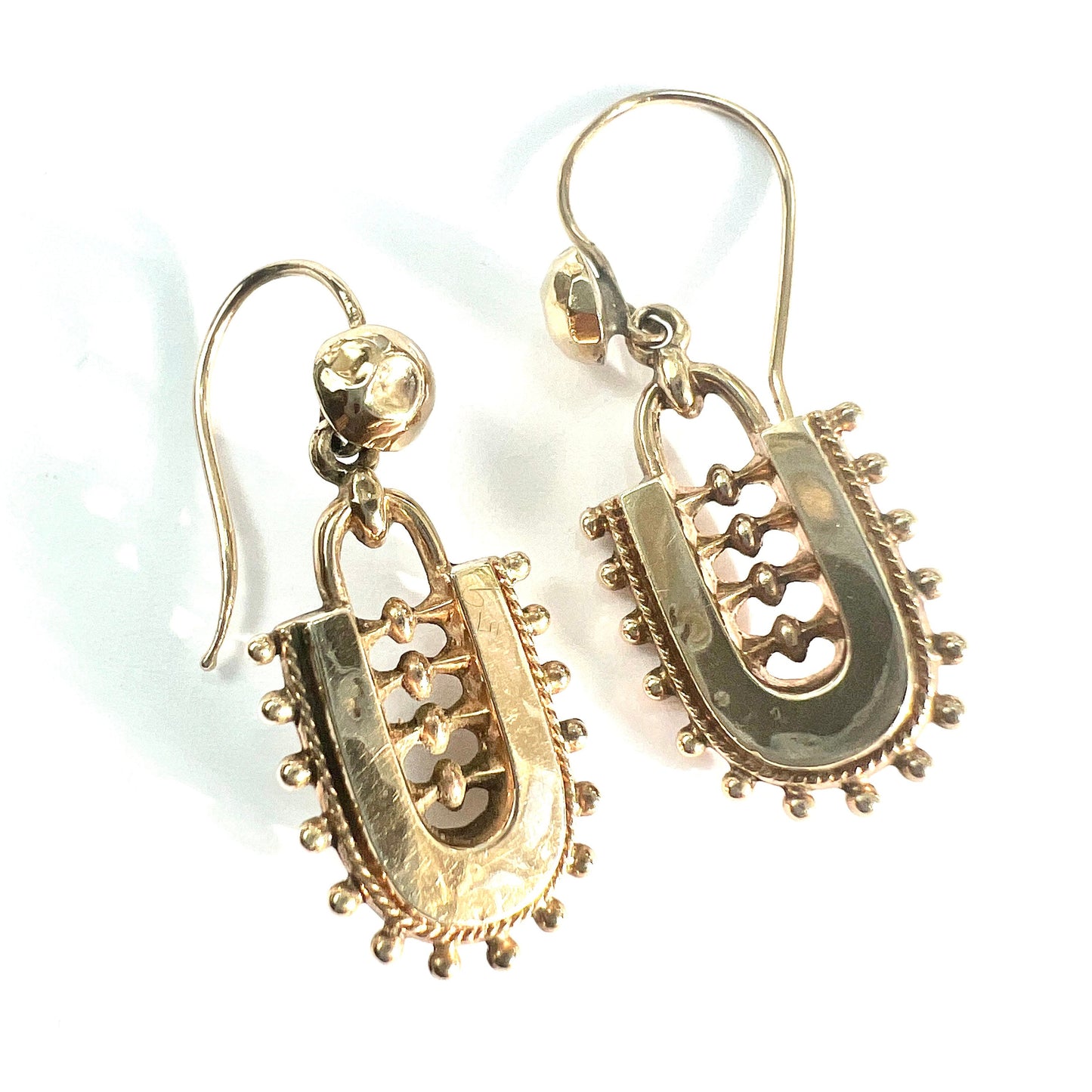 Victorian Etruscan Revival Earrings in 9CT Gold