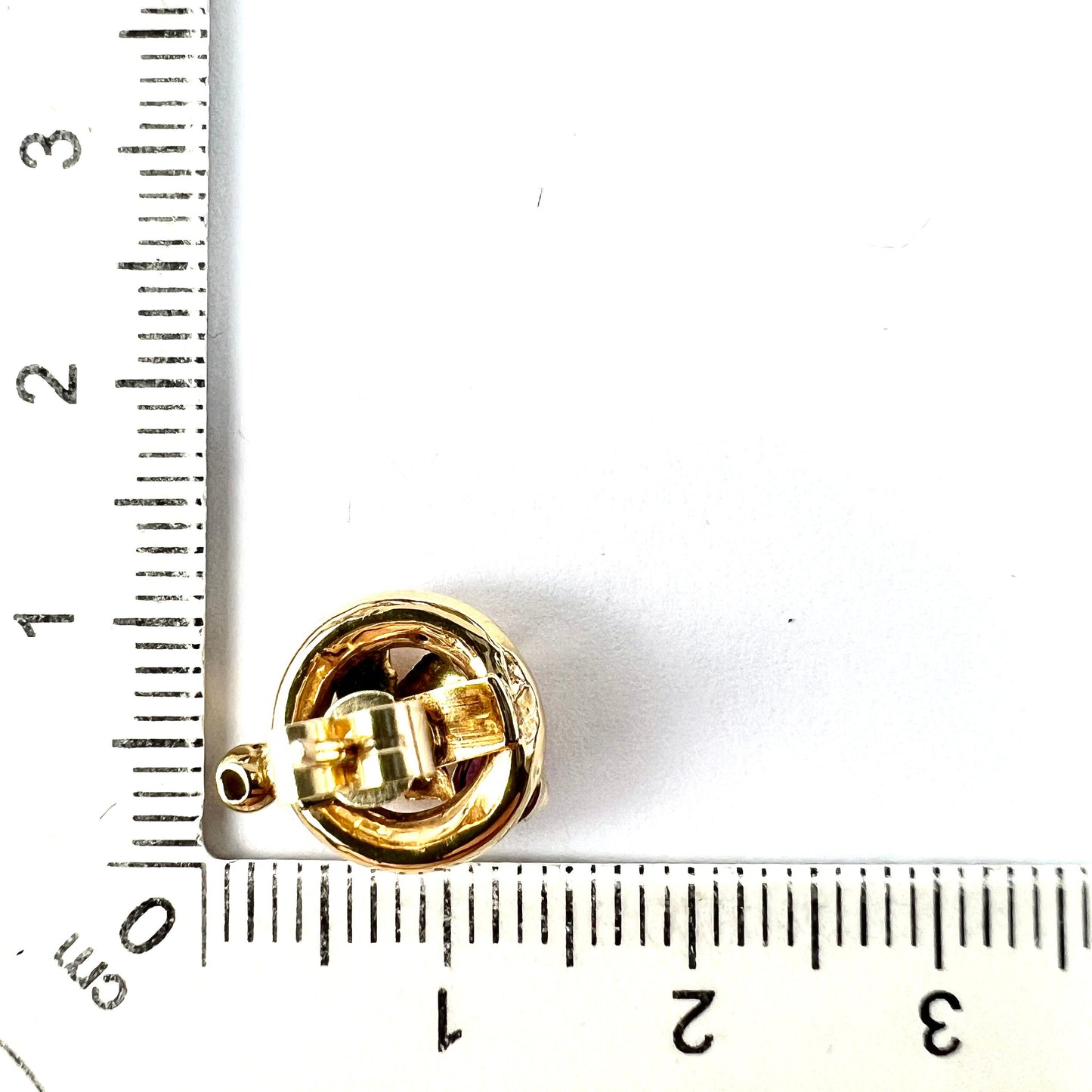 Victorian 18CT Gold Ruby Vine Leaf Stud Earrings