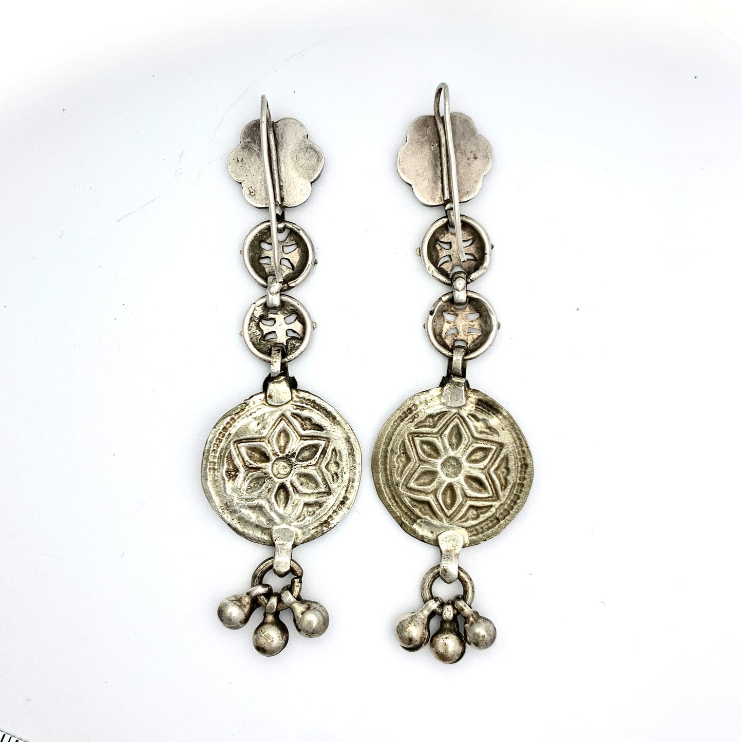 Vintage Silver Mexican Long Drop Earrings