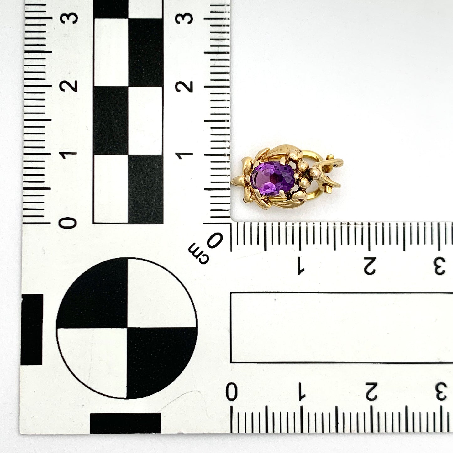 Vintage 9CT Gold Amethyst Ear Clips