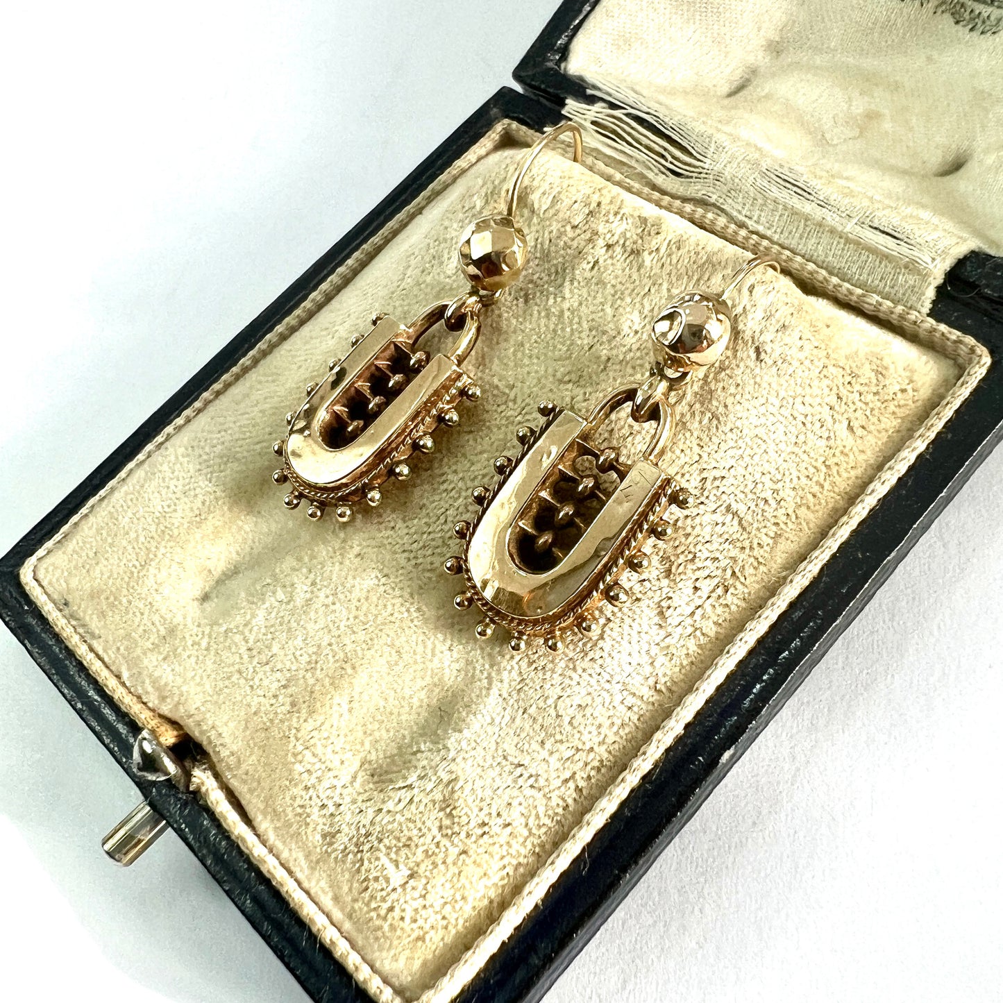 Victorian Etruscan Revival Earrings in 9CT Gold