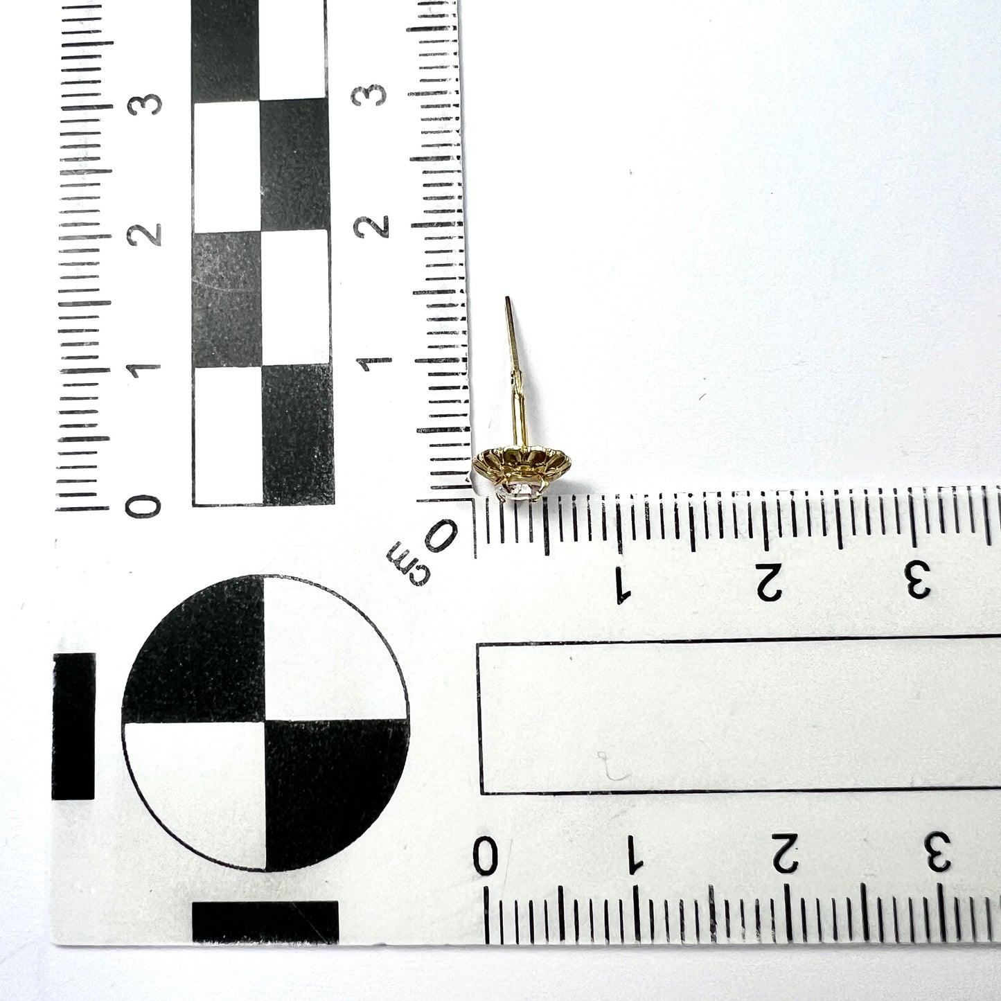 Tiny Vintage Paste 9CT Gold Hinge-back Stud Earrings