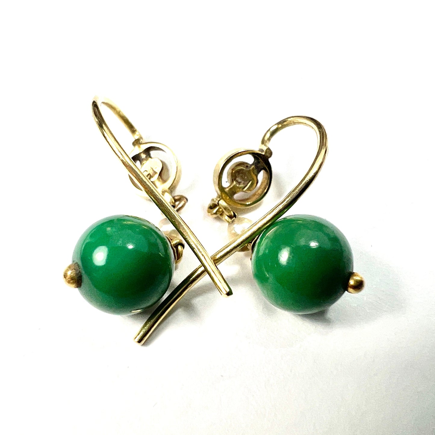 RESERVED for J • Victorian 15CT Gold Turquoise and Pearl Drop Earrings