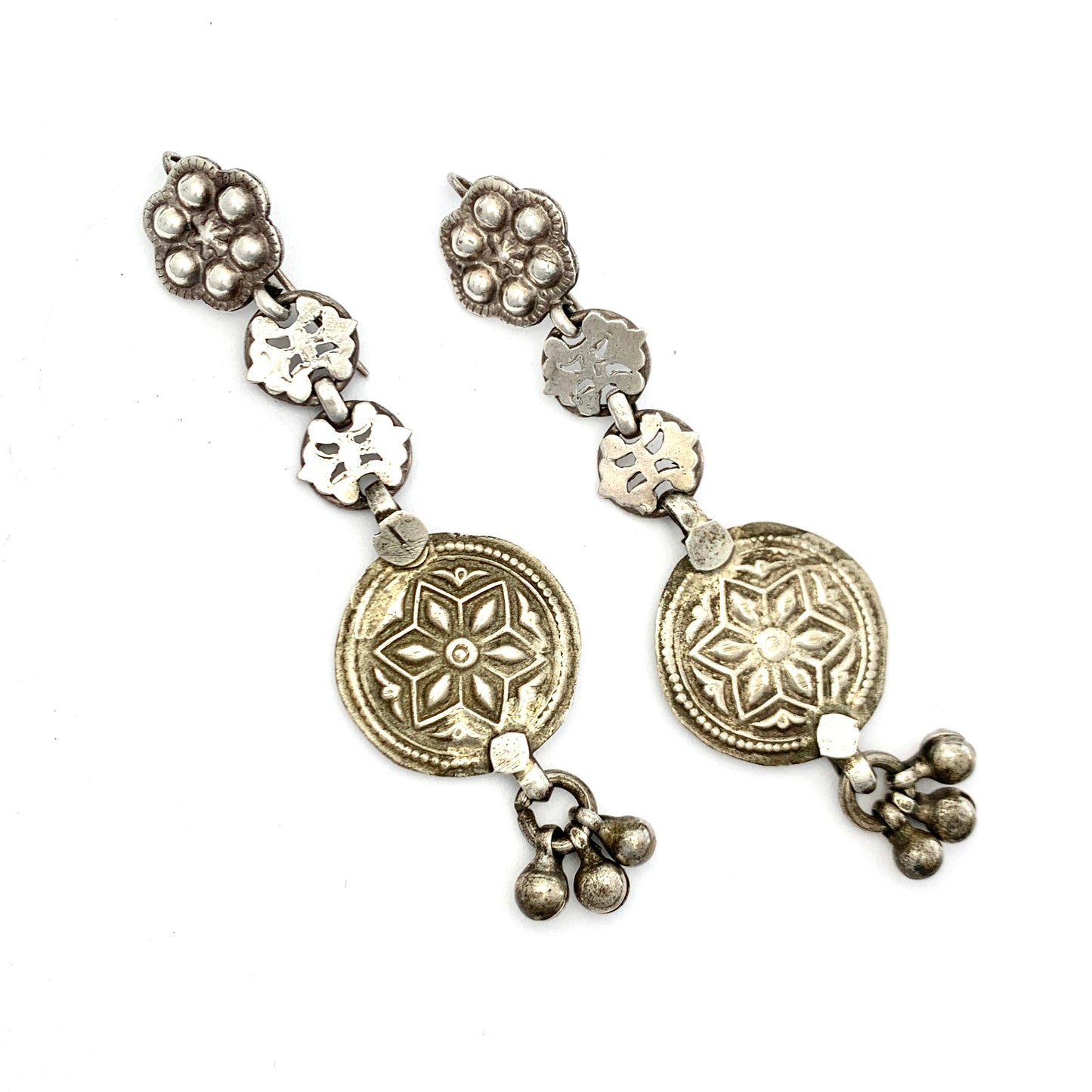 Vintage Silver Mexican Long Drop Earrings