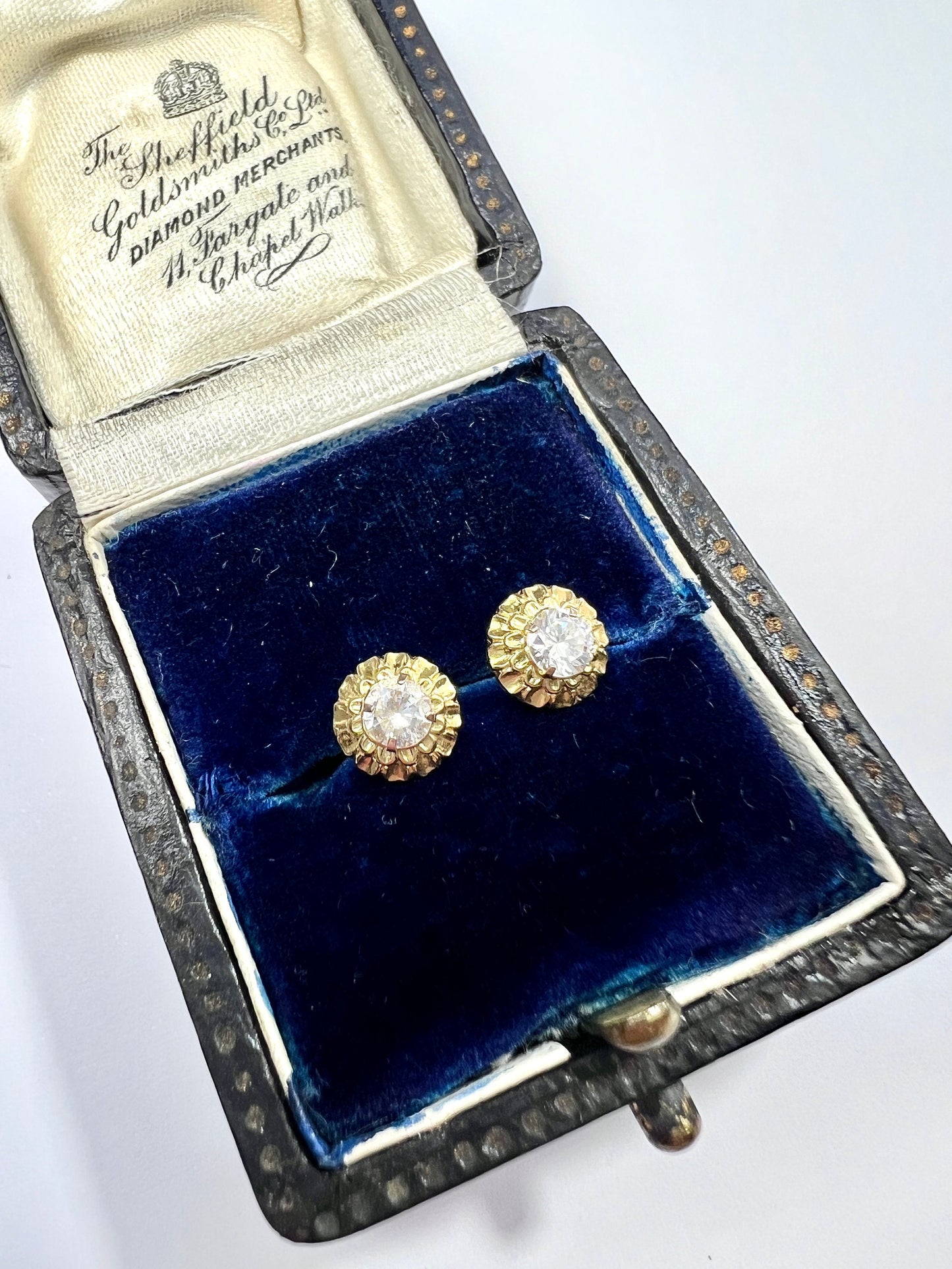 Tiny Vintage Paste 9CT Gold Hinge-back Stud Earrings