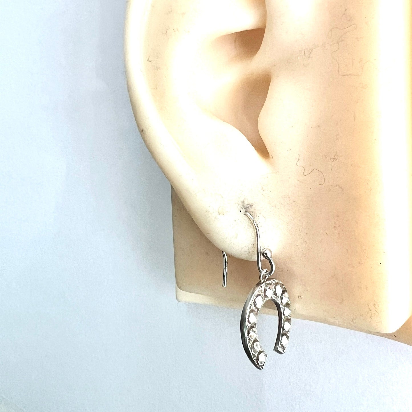 Single Earring • Victorian Silver Studded Lucky Horseshoe
