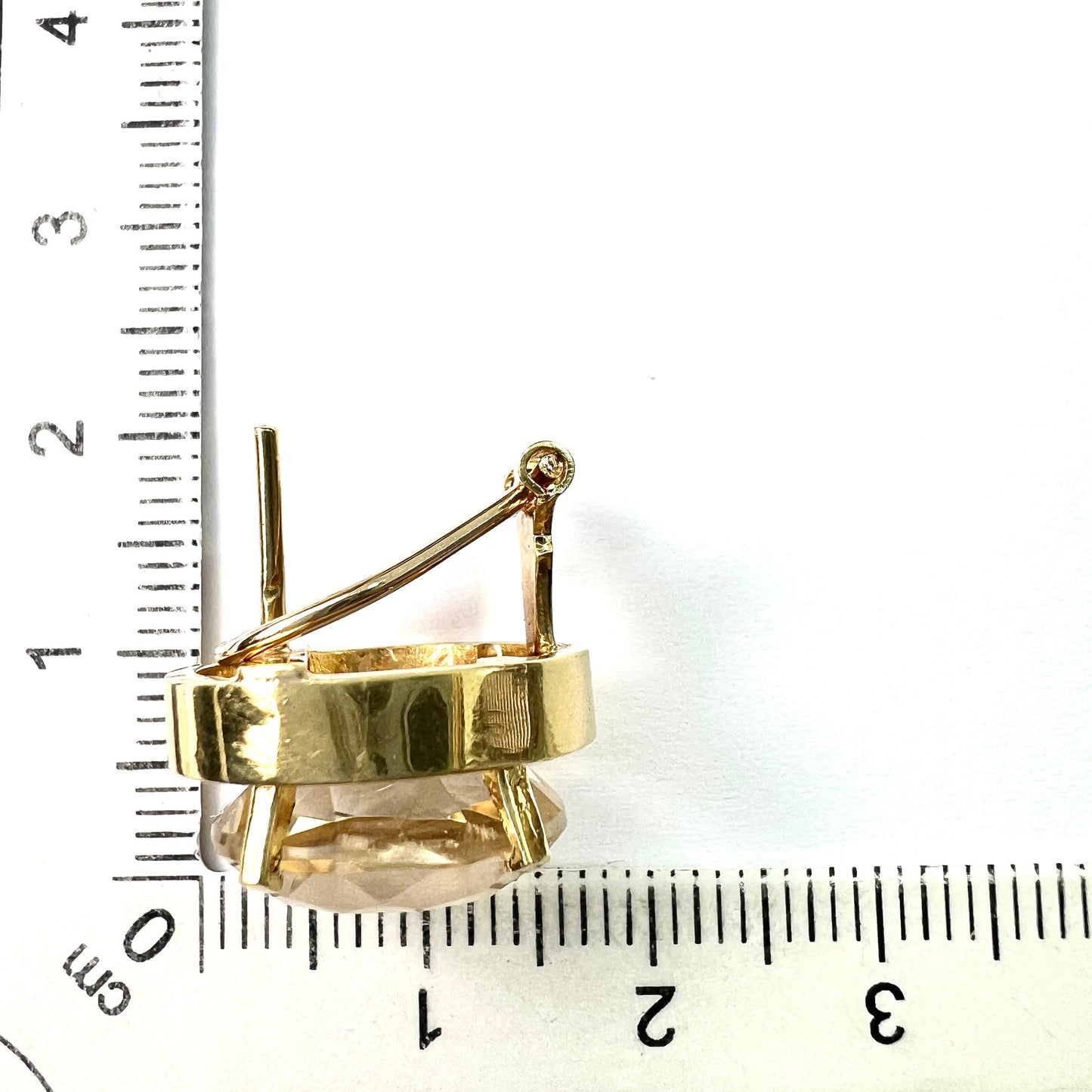 Vintage 18CT Gold Citrine Omega Earrings