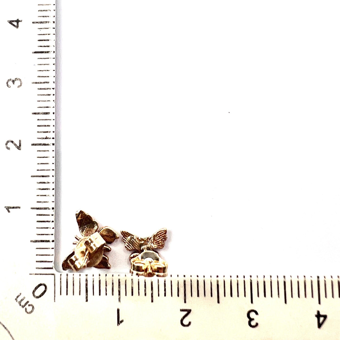 Trio of Vintage 9CT Gold Butterfly Stud Earrings