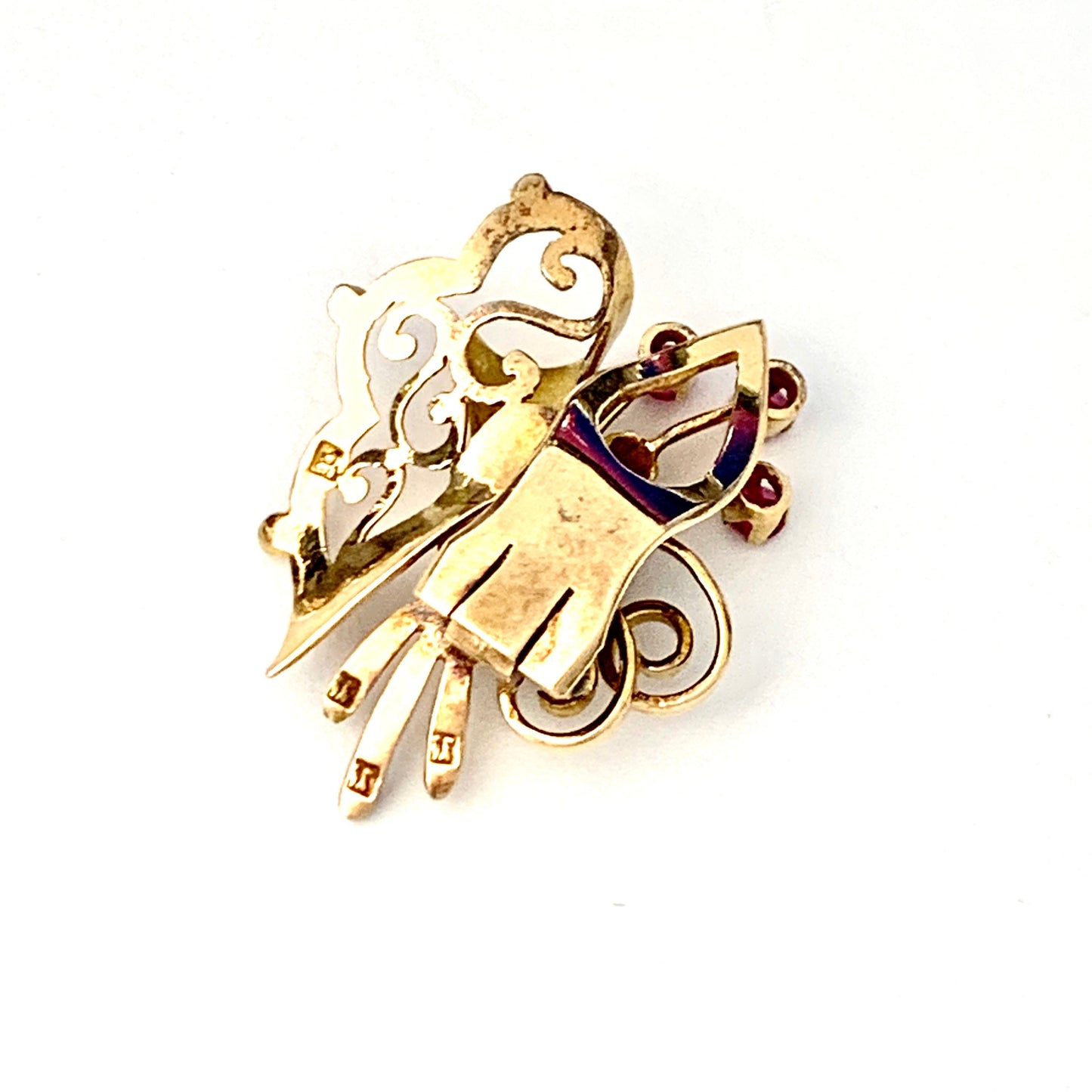 Vintage 18CT Gold Ruby and Diamond Ear Clips