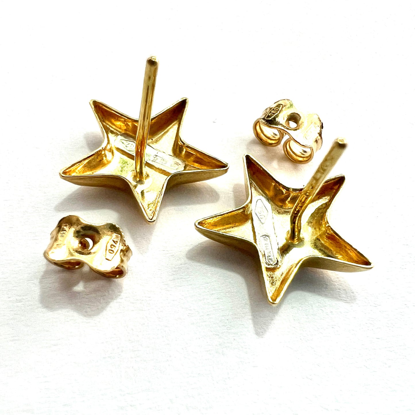 Vintage Italian 18CT Gold Star Earrings and Necklace