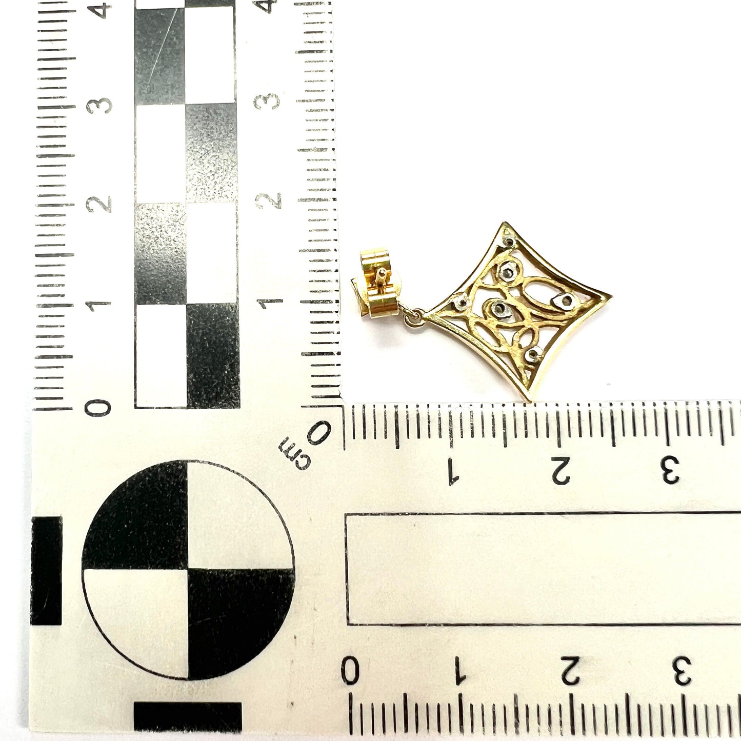 Vintage Diamond 18CT Gold Lattice Earrings
