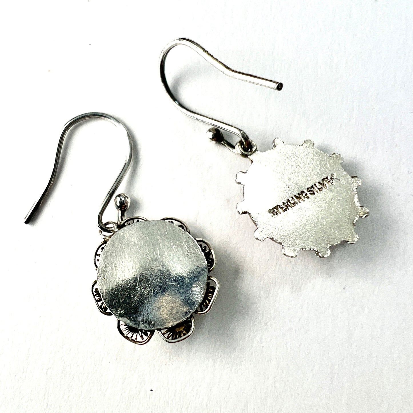 Victorian Mismatch Aesthetic Period Silver Wheel Earrings