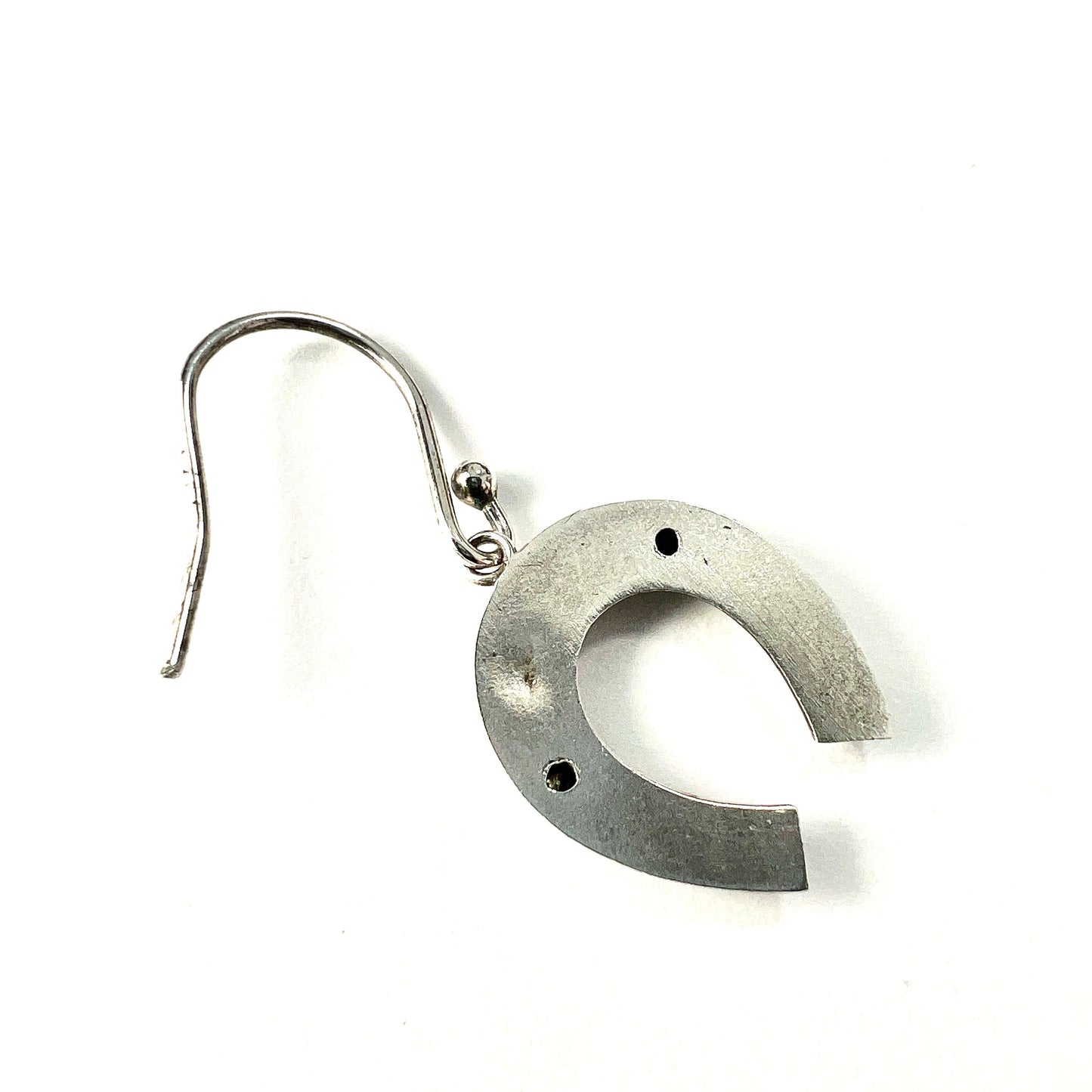 Single Earring • Victorian Silver Studded Lucky Horseshoe