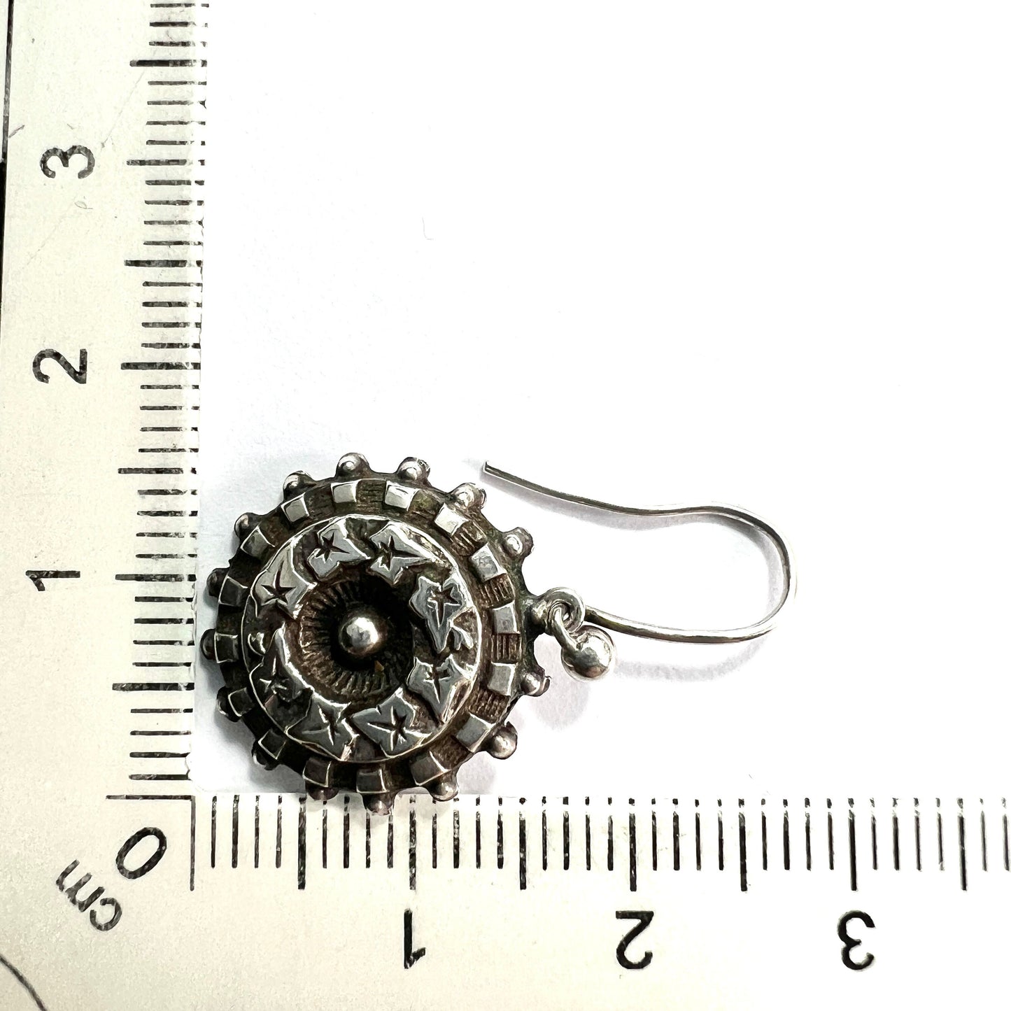 Victorian Aesthetic Period Silver Ivy Leaf Earrings