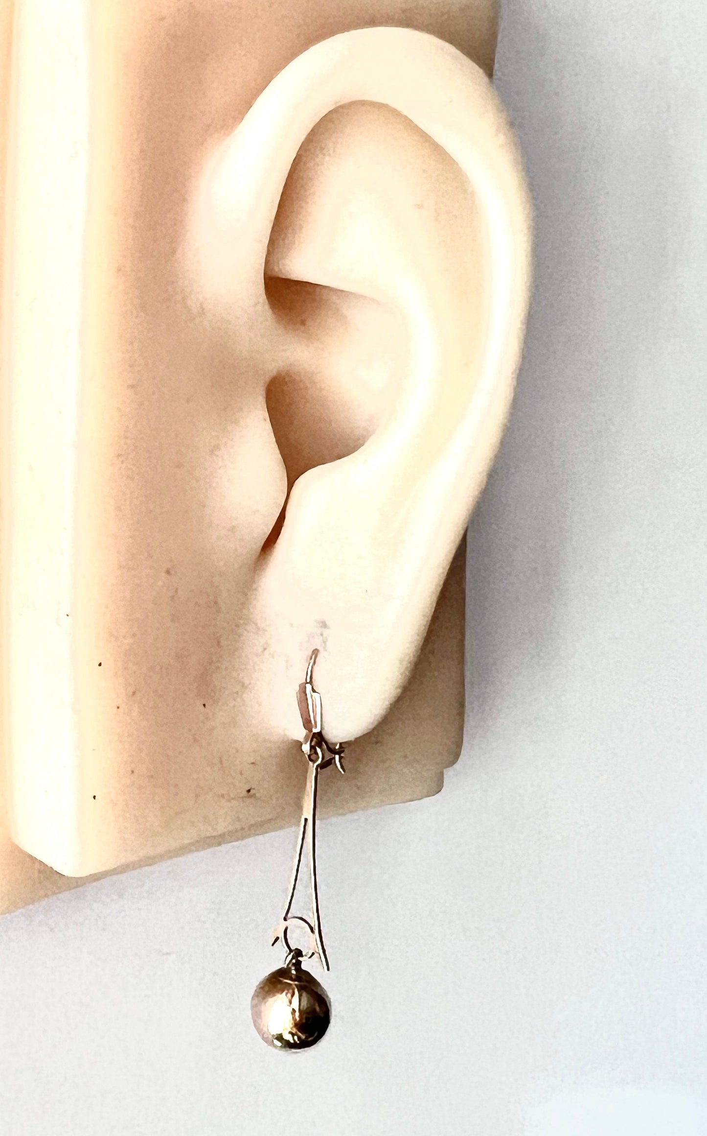 Vintage 9CT Gold Long Ball Drop Earrings