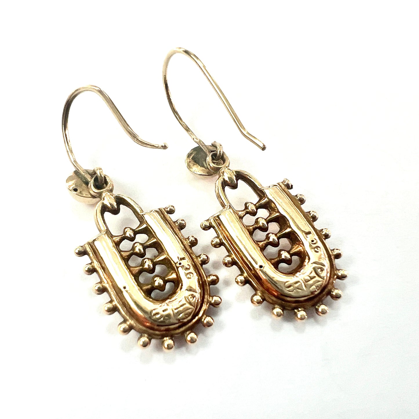 Victorian Etruscan Revival Earrings in 9CT Gold