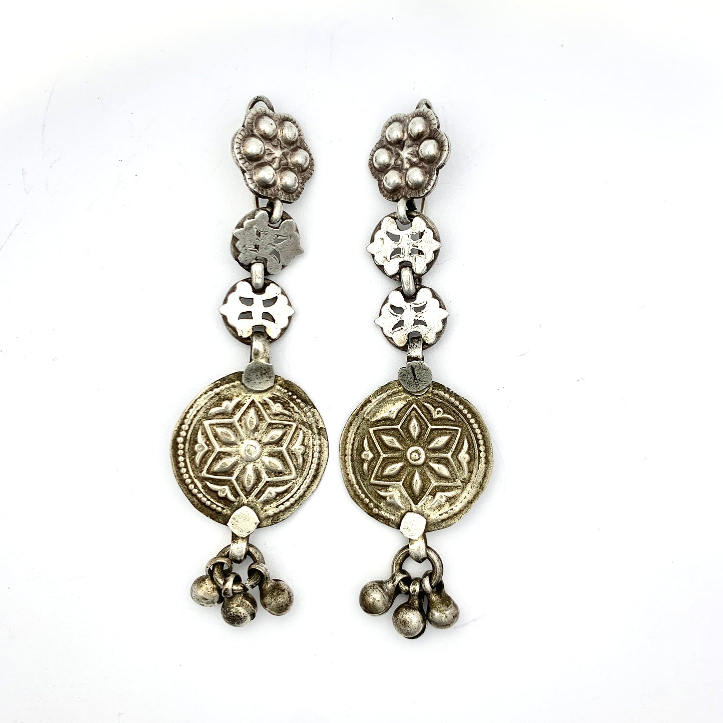 Vintage Silver Mexican Long Drop Earrings