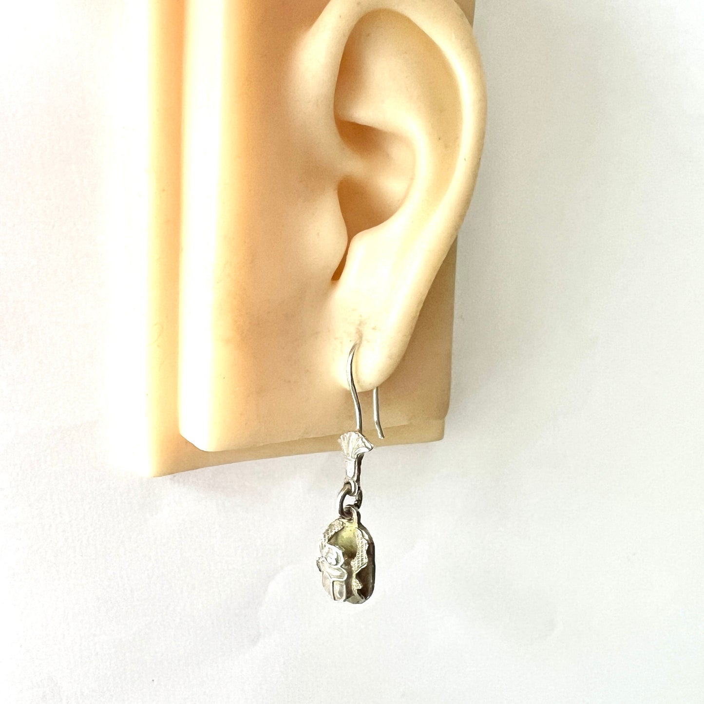 Vintage Silver Egyptian Scarab Beetle Earrings and Bracelet