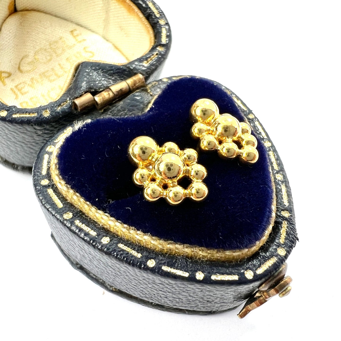Vintage Solid 22CT Gold Bubble Stud Earrings
