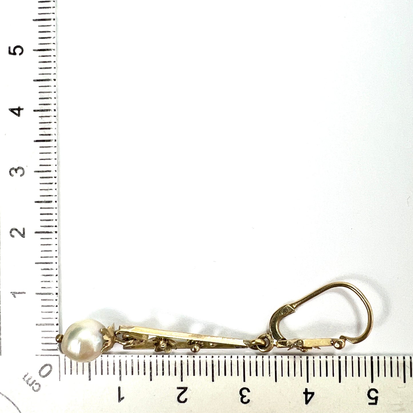 Edwardian 9CT Gold Pearl Drop Earrings