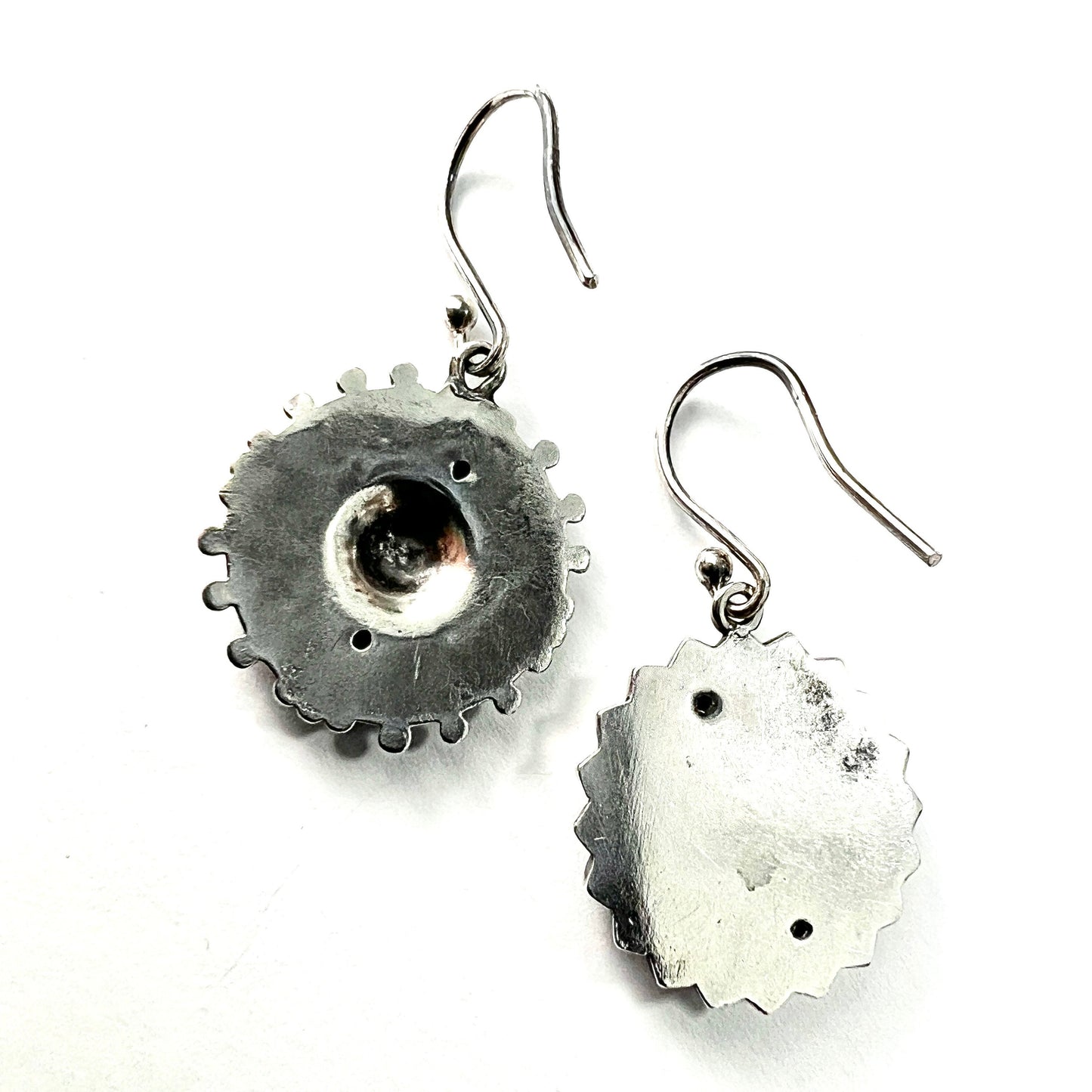 Victorian Aesthetic Period Botanical Mismatch Silver Earrings