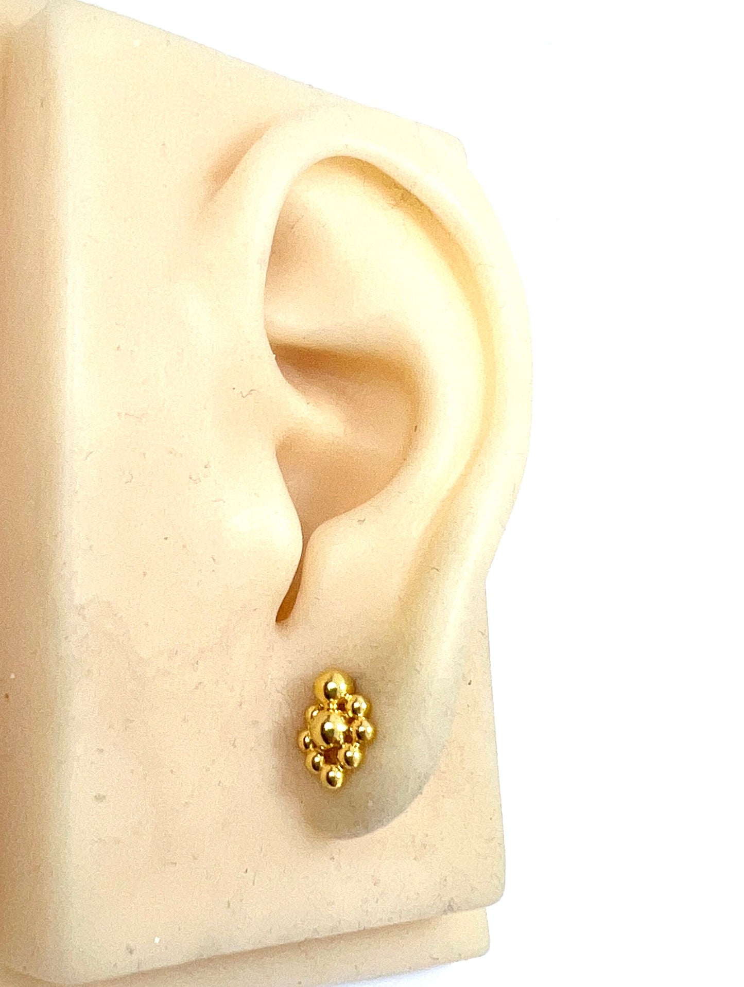 Vintage Solid 22CT Gold Bubble Stud Earrings