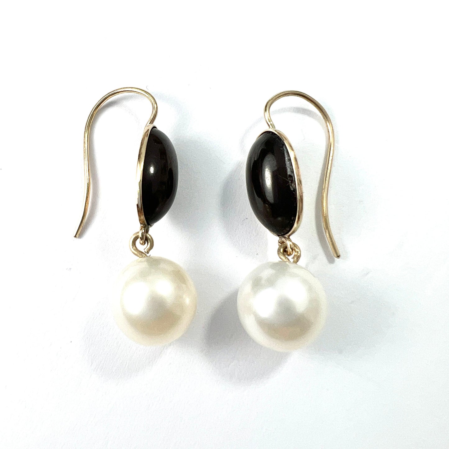 Victorian Garnet Pearl Drop Earrings in 9CT Gold