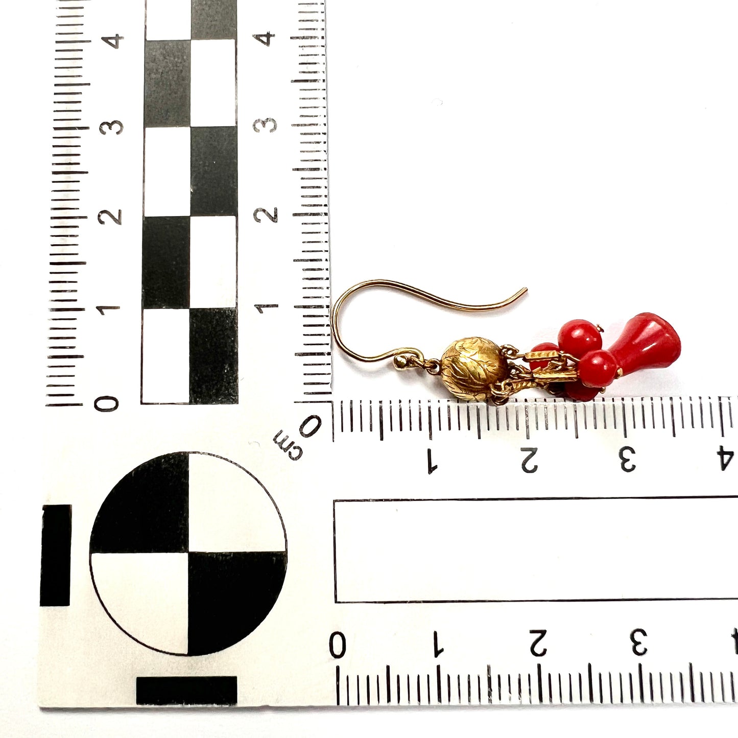 Victorian Coral Bell 15CT Gold Earrings