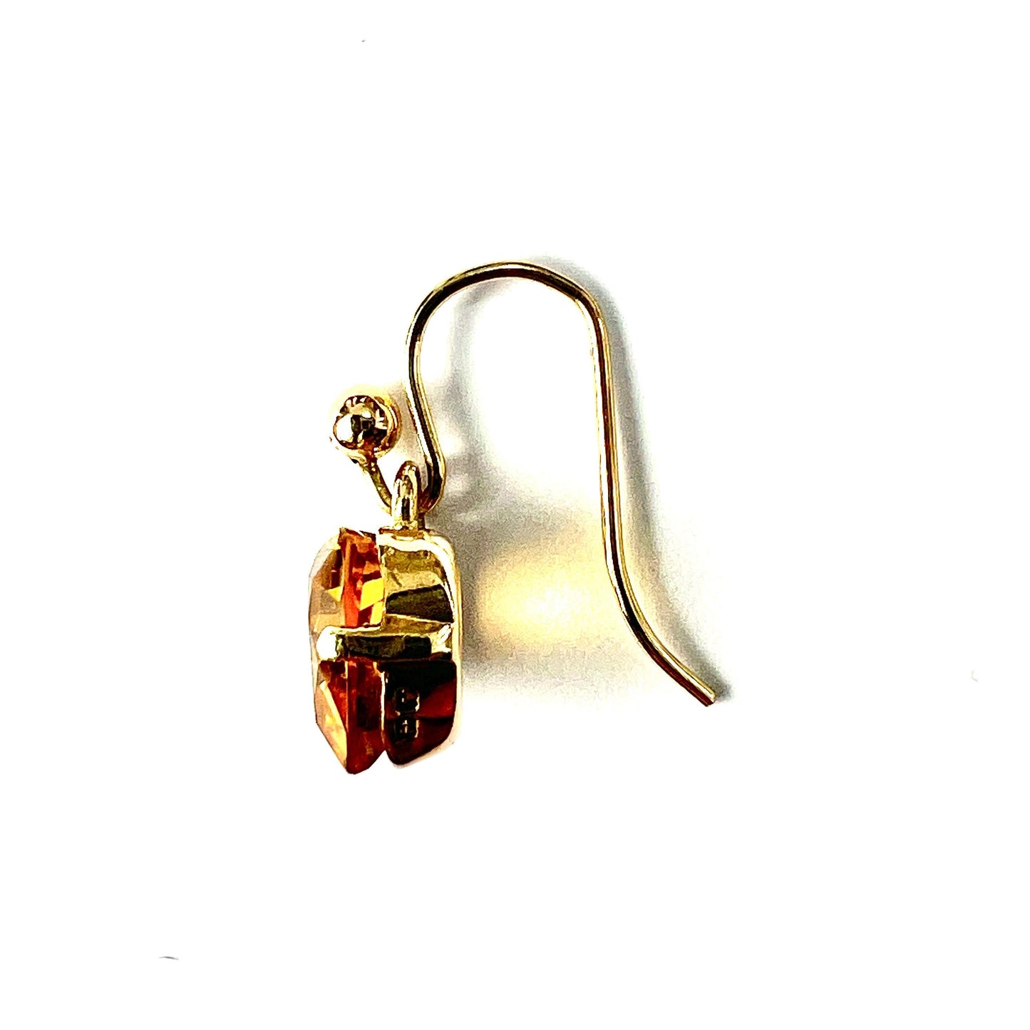 Tiny Vintage Deakin & Francis 9CT Gold Citrine Heart Drop • Single Earring
