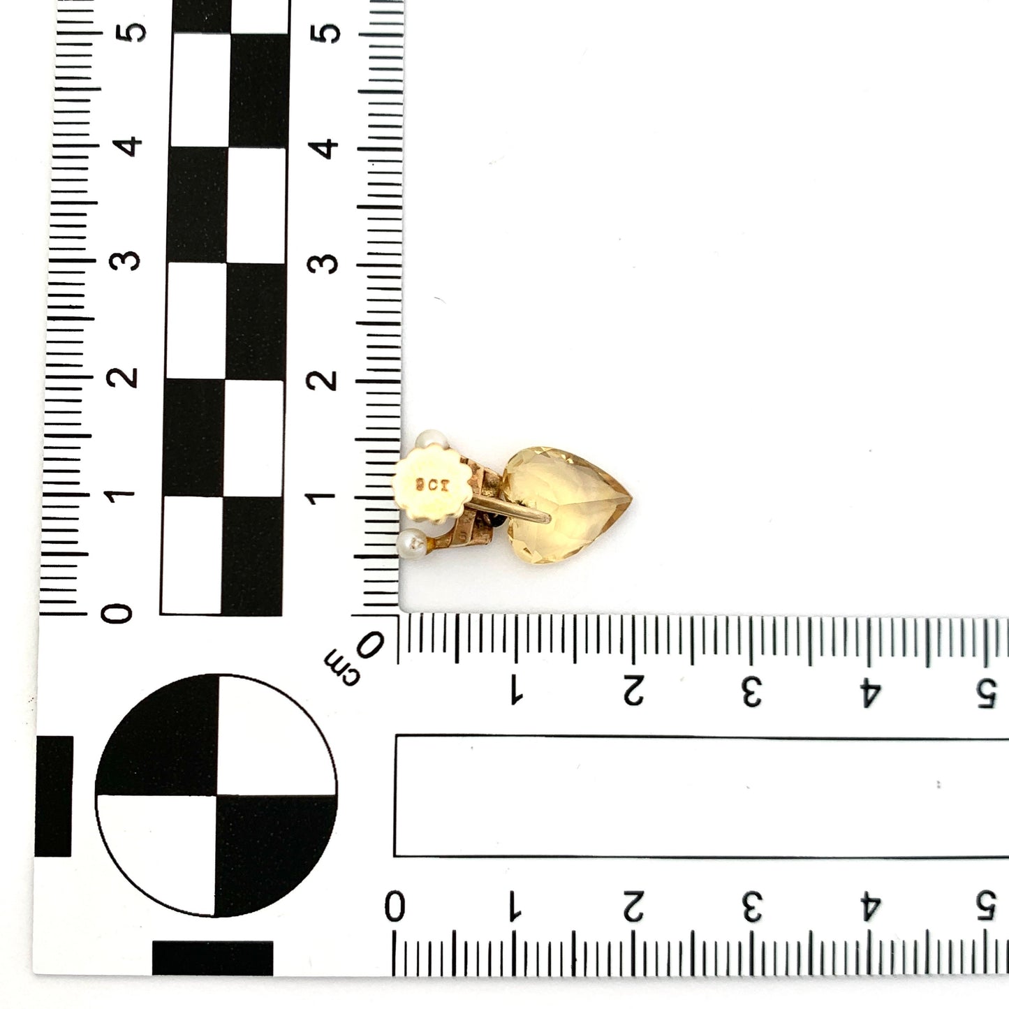 Victorian 9CT Gold Crowned Heart Chrysoberyl and Pearl Luckenbooth Earrings