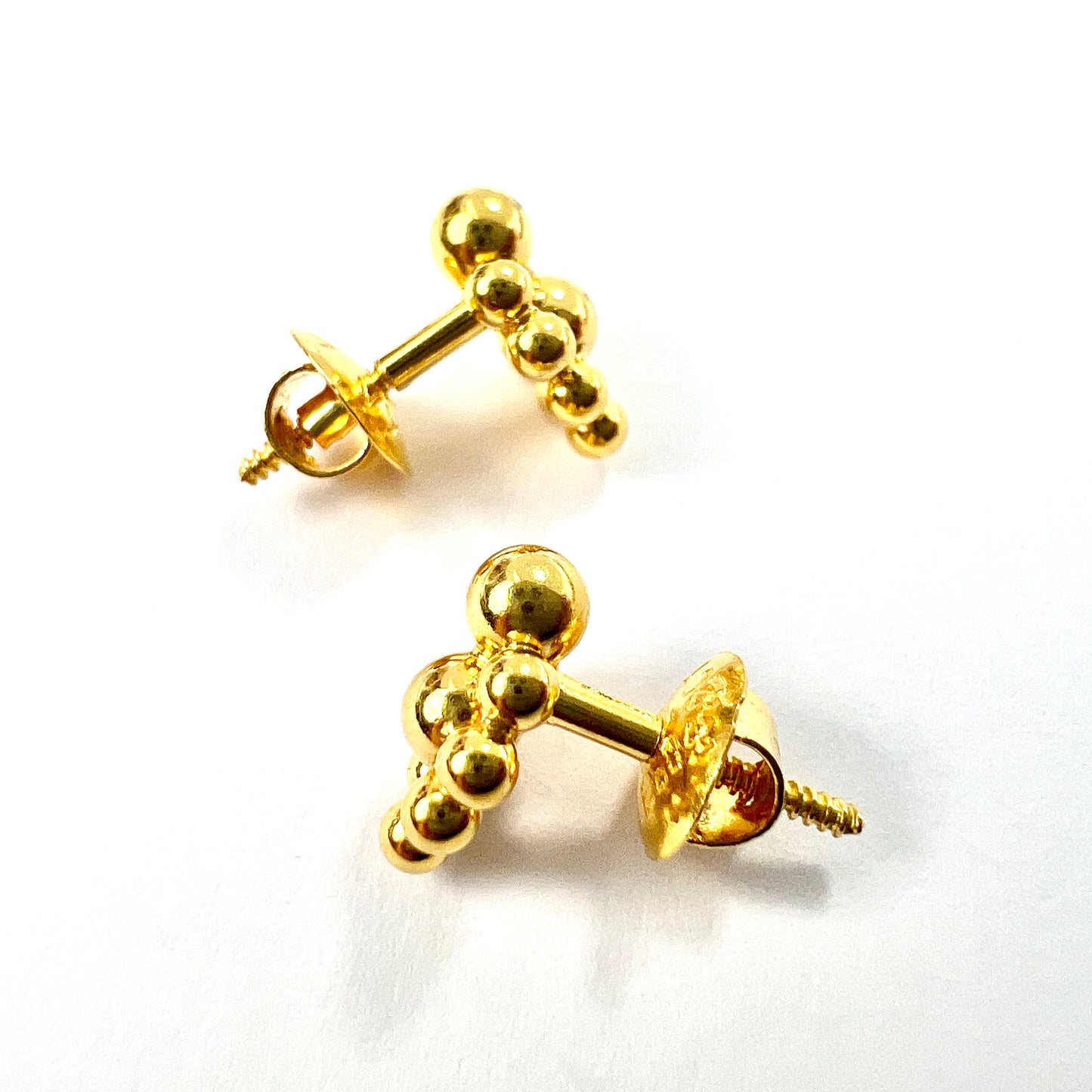 Vintage Solid 22CT Gold Bubble Stud Earrings