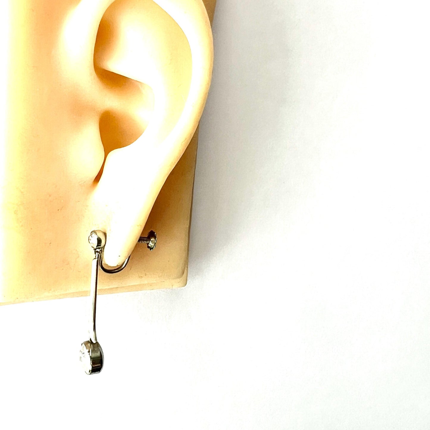 Vintage Art Deco Paste Screwback Drop Earrings