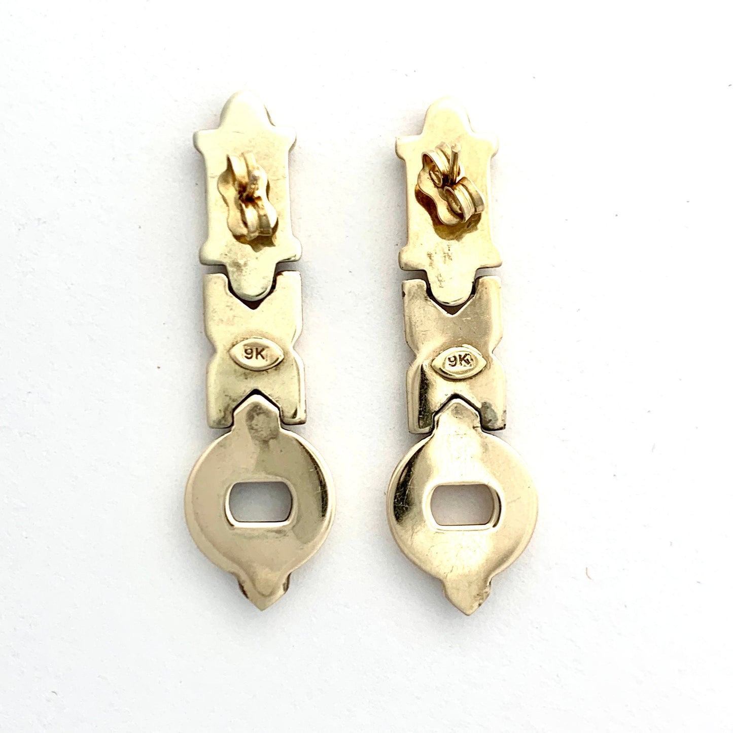 Vintage 9CT Gold Articulated Chain Link Earrings