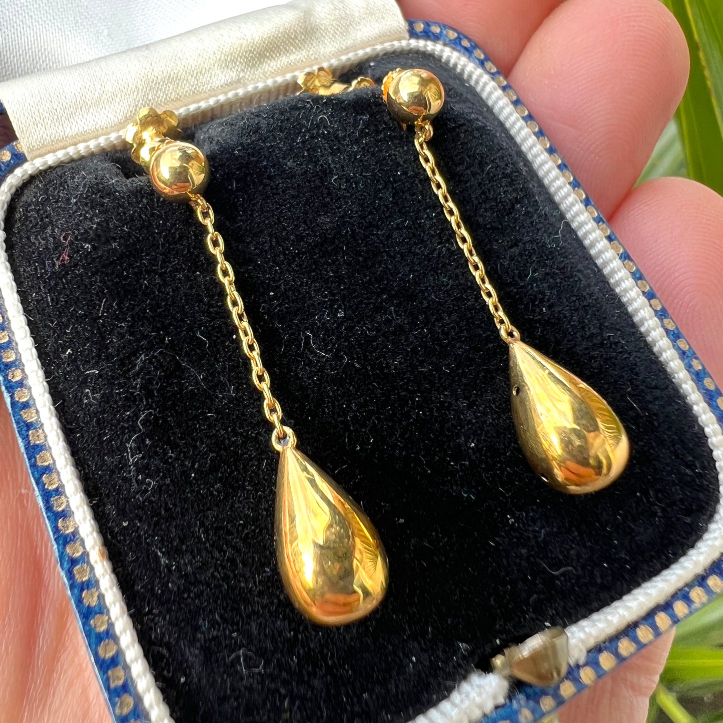 Victorian Gold Chain Teardrop Earrings