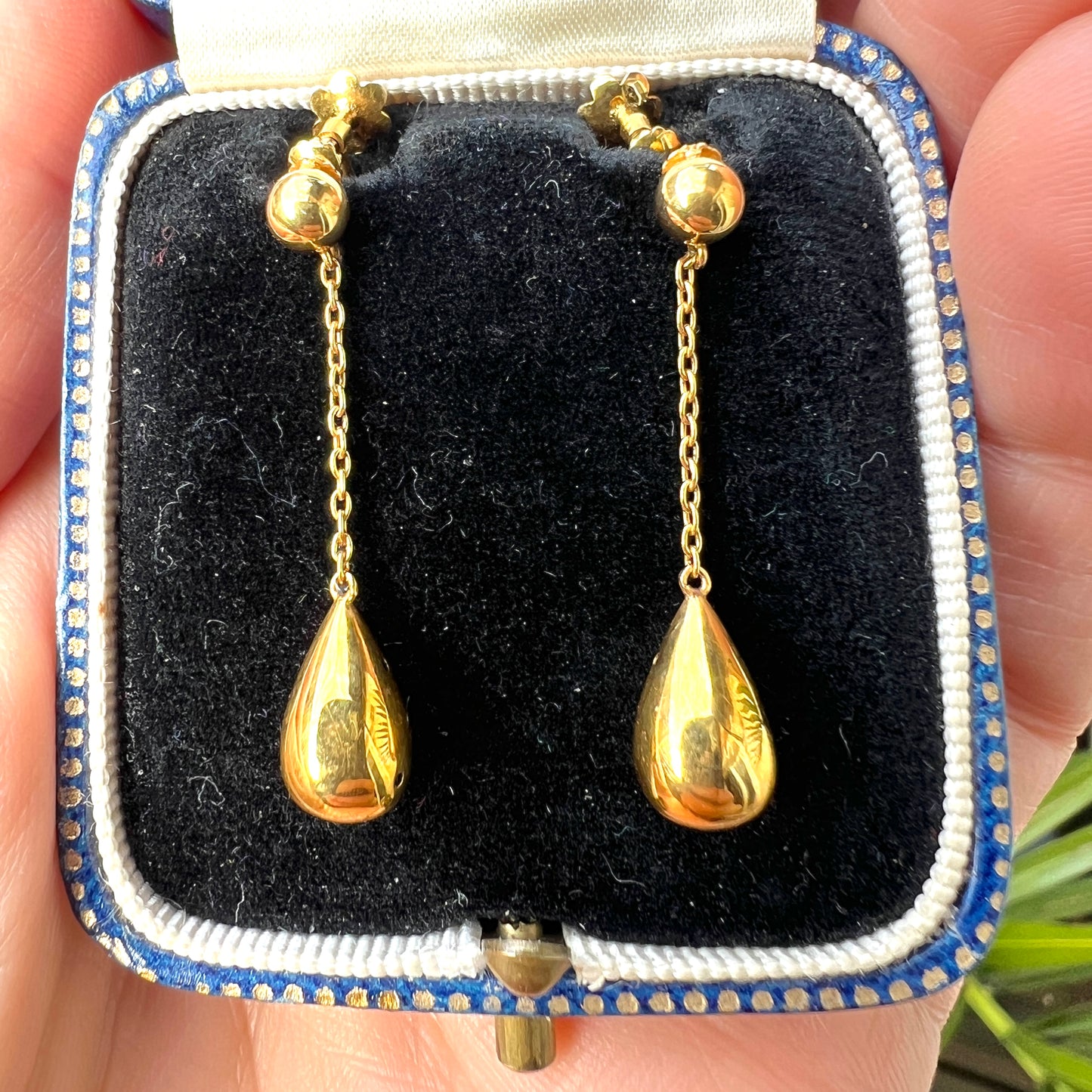 Victorian Gold Chain Teardrop Earrings