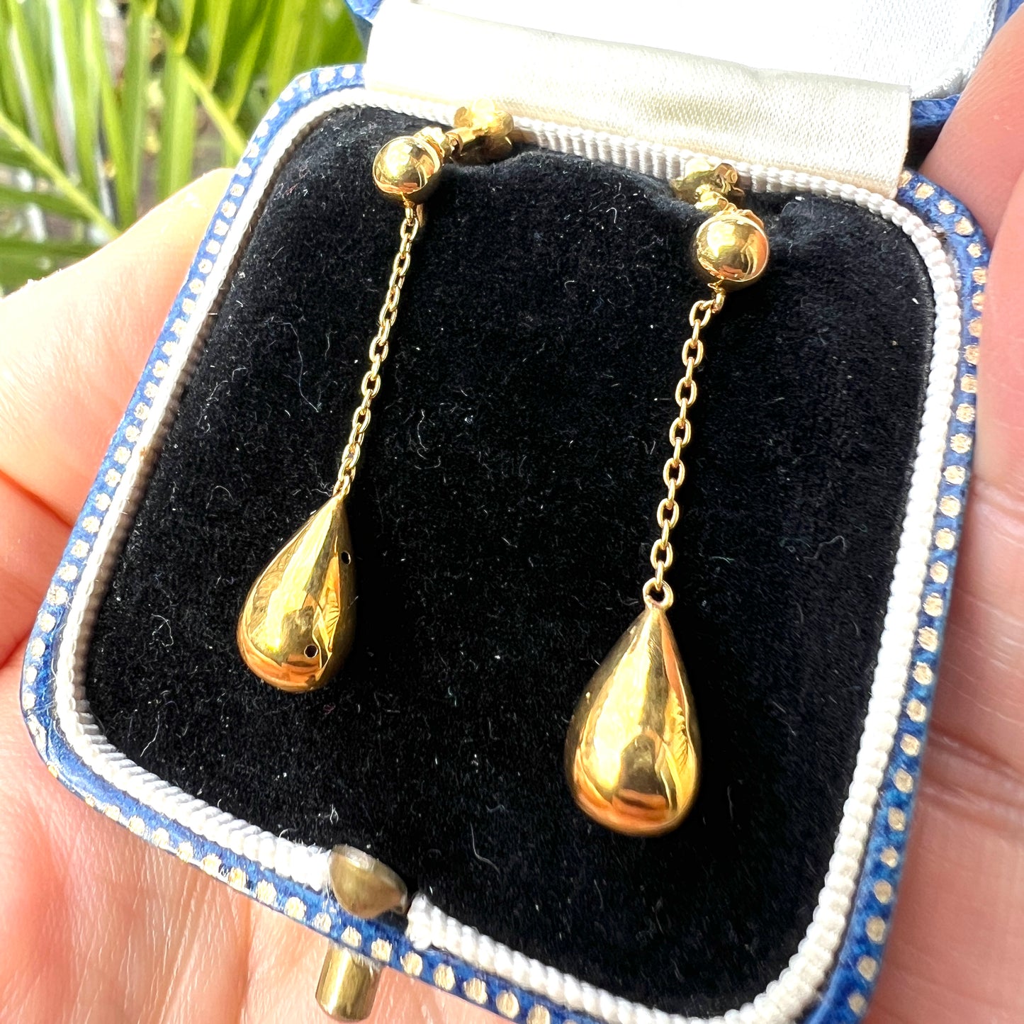 Victorian Gold Chain Teardrop Earrings