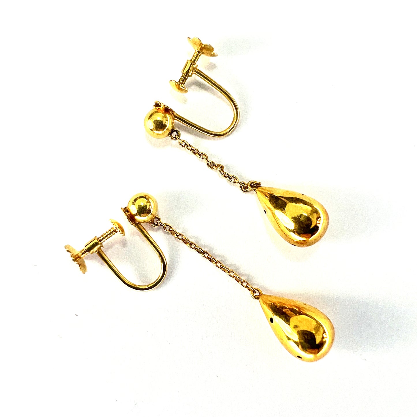 Victorian Gold Chain Teardrop Earrings