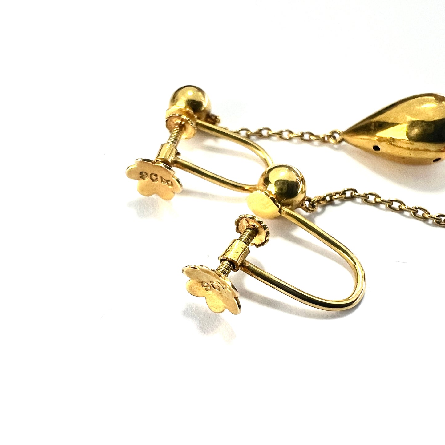 Victorian Gold Chain Teardrop Earrings