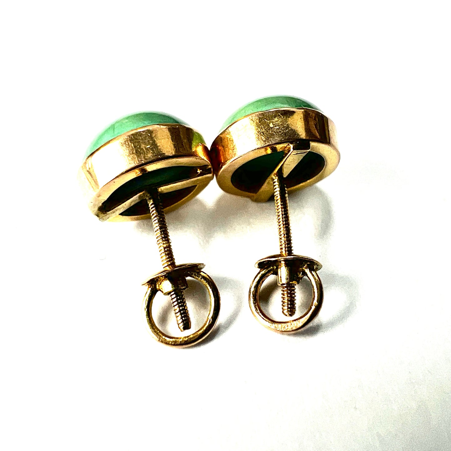 Antique Turquoise Cabochon Screw-on Stud Earrings