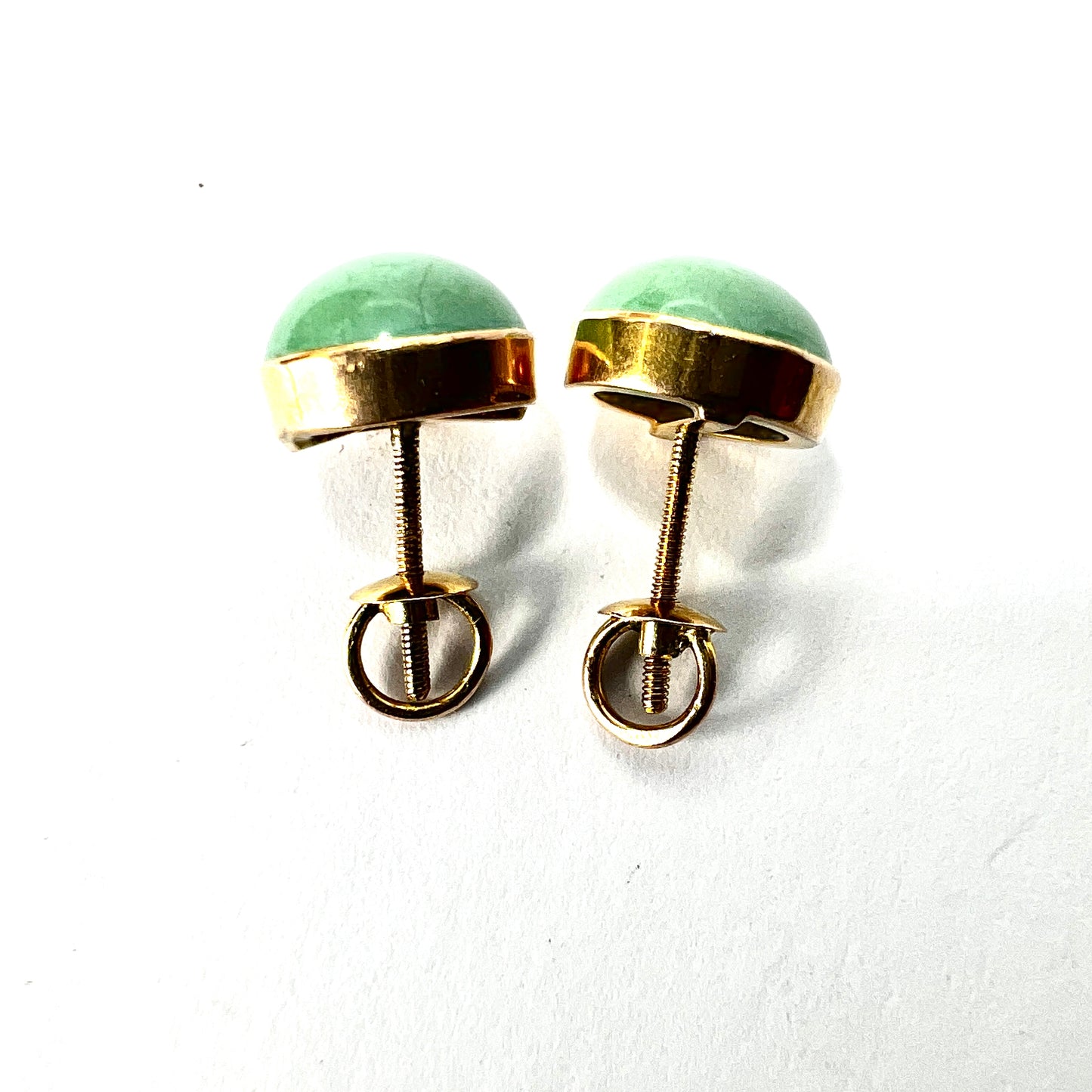 Antique Turquoise Cabochon Screw-on Stud Earrings