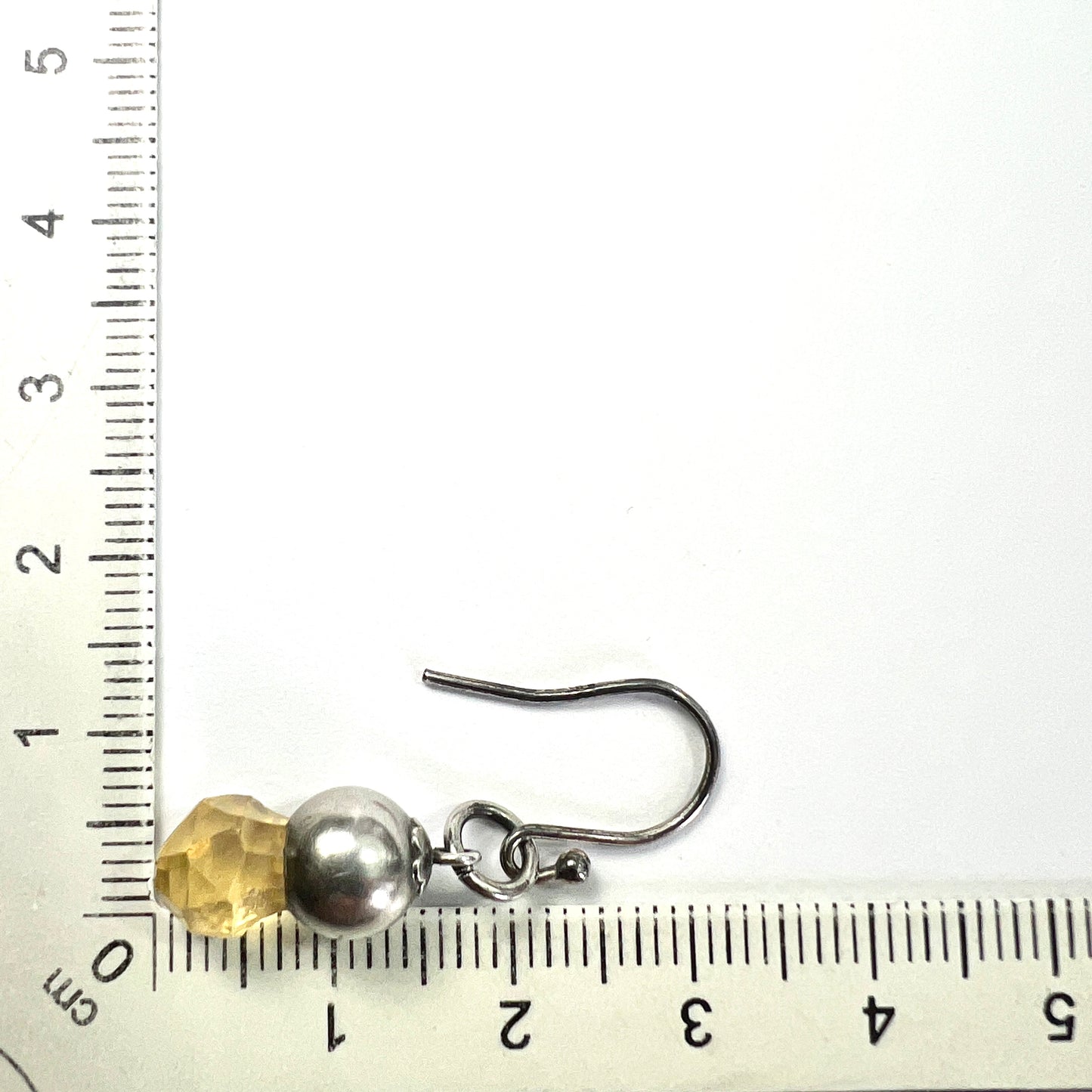 Victorian Scottish Silver Citrine Thistle Drop Earrings