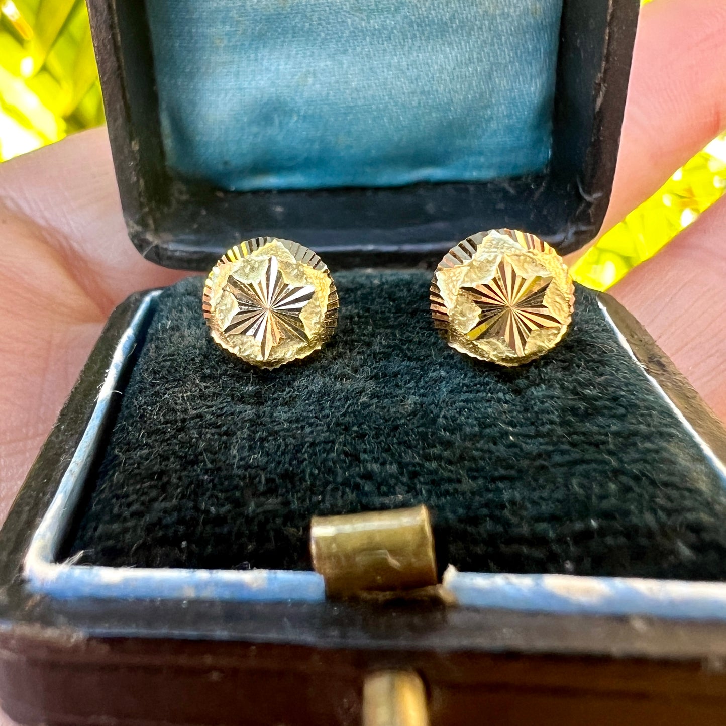 Vintage 18CT Gold Spanish Star Stud Earrings