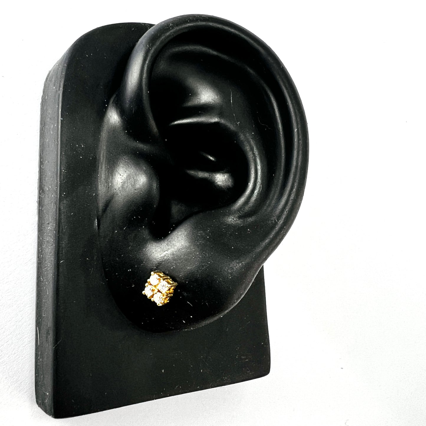 Vintage 18CT Gold Diamond Quartet Studs