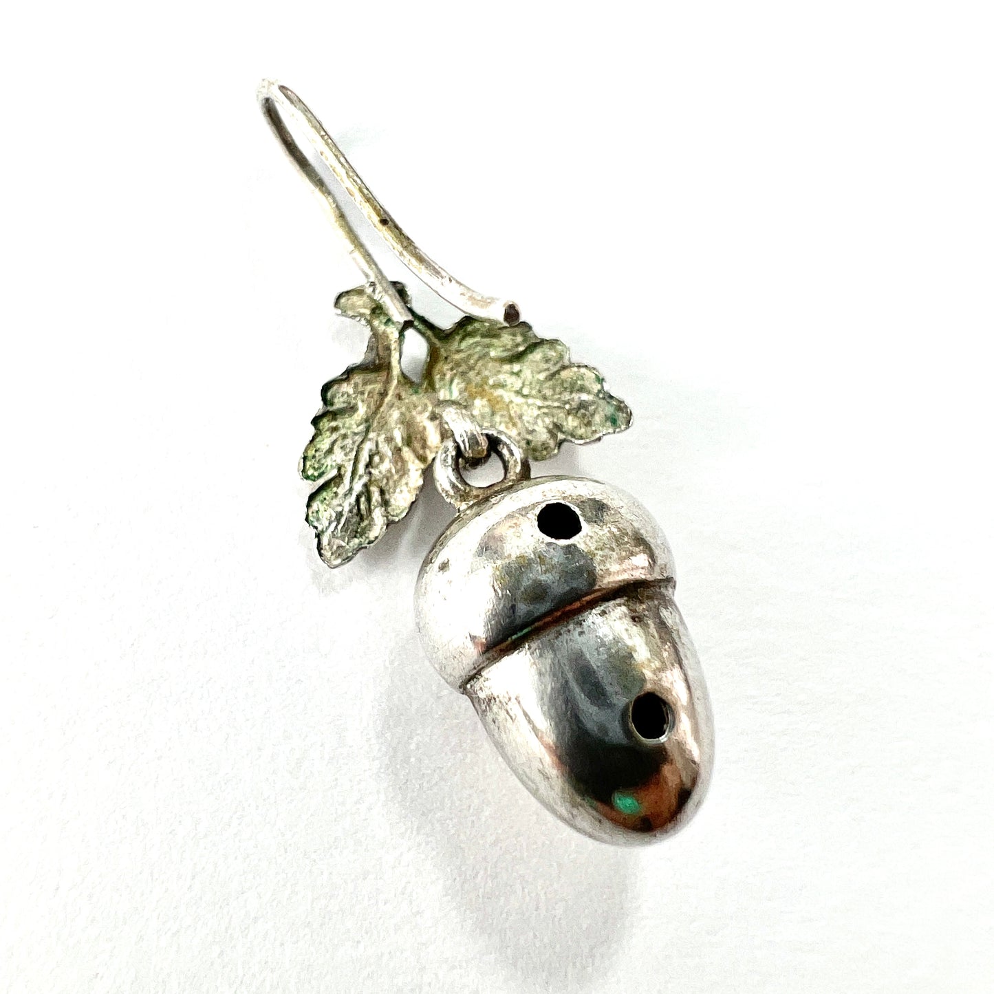 Single Earring • Victorian Silver Acorn Drop