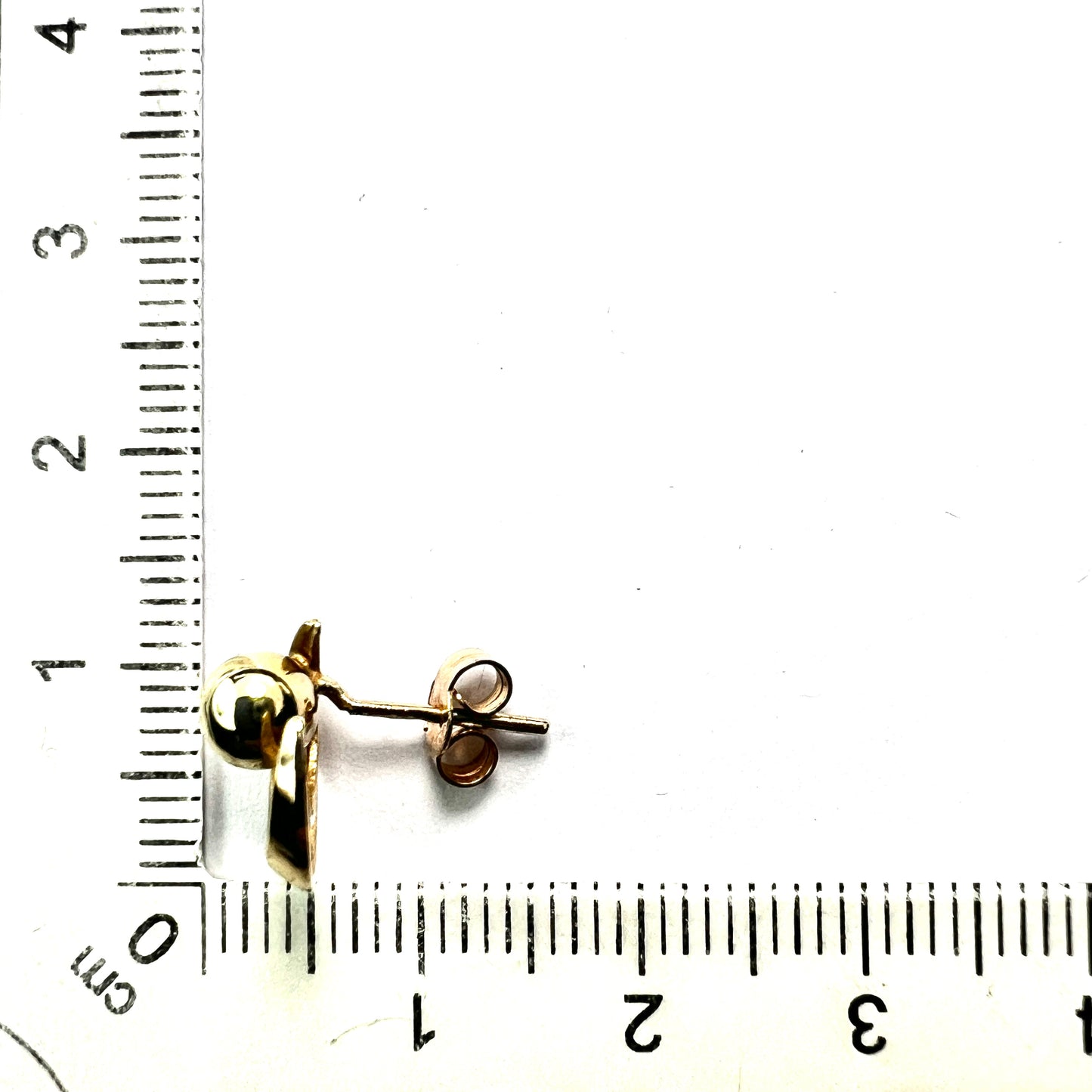 Vintage 9CT Gold Crescent Moon Stud Earrings