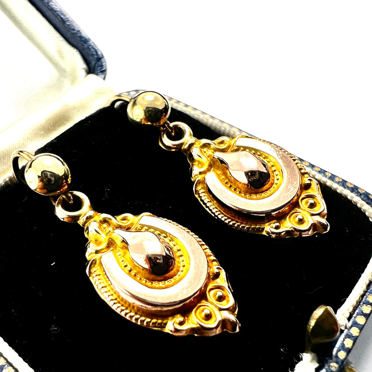 Victorian 9CT Gold Horseshoe Drop Earrings