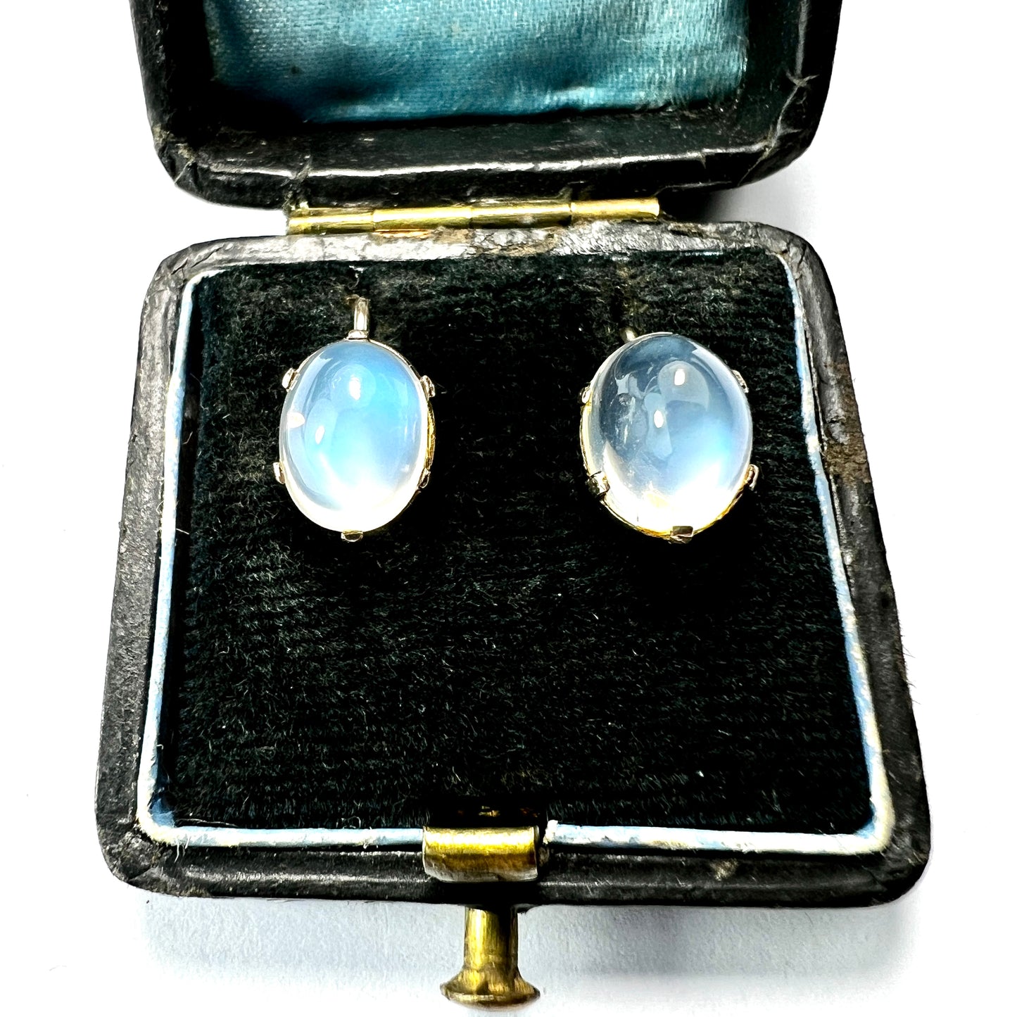 Vintage Gold Moonstone Dormeuse Earrings