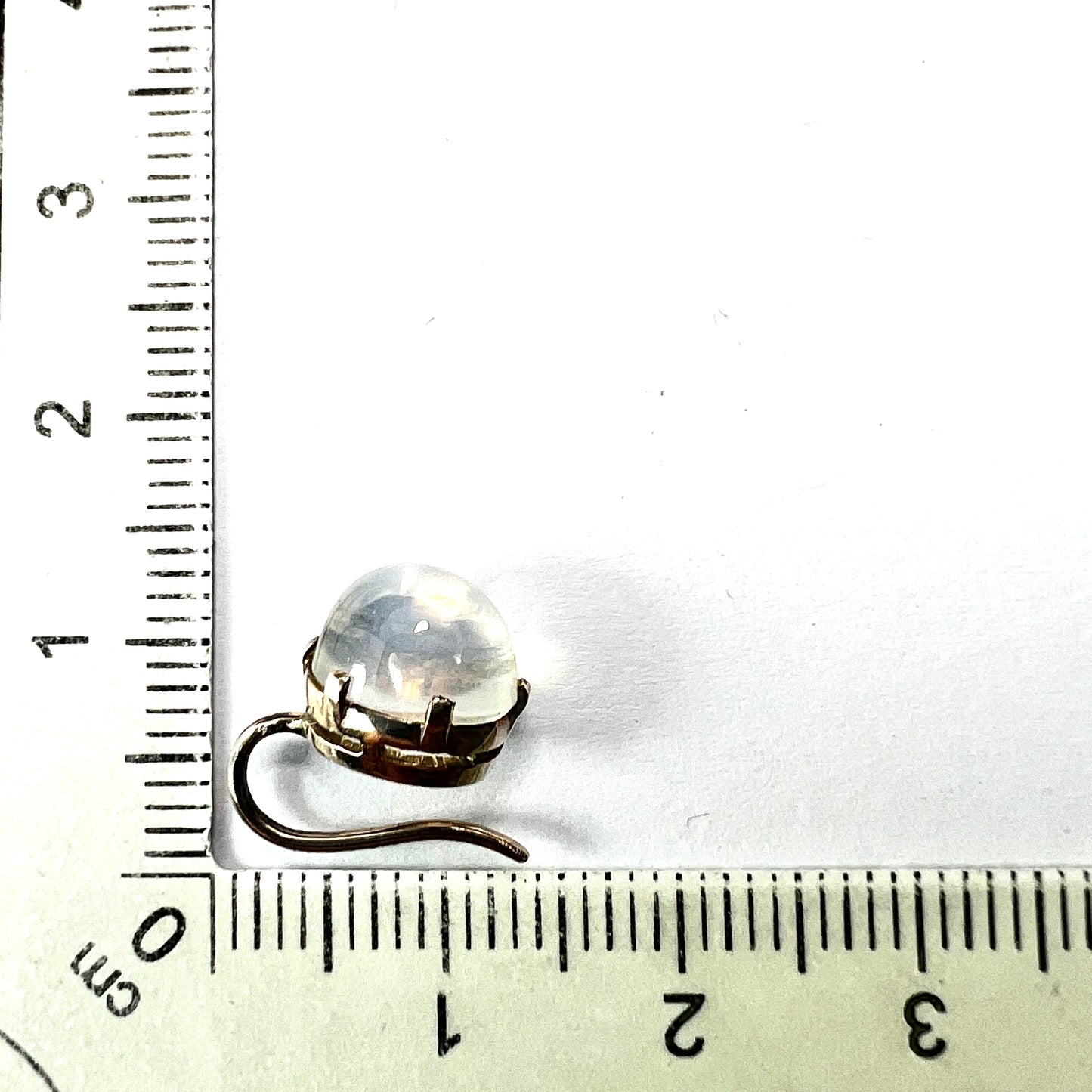 Vintage Gold Moonstone Dormeuse Earrings